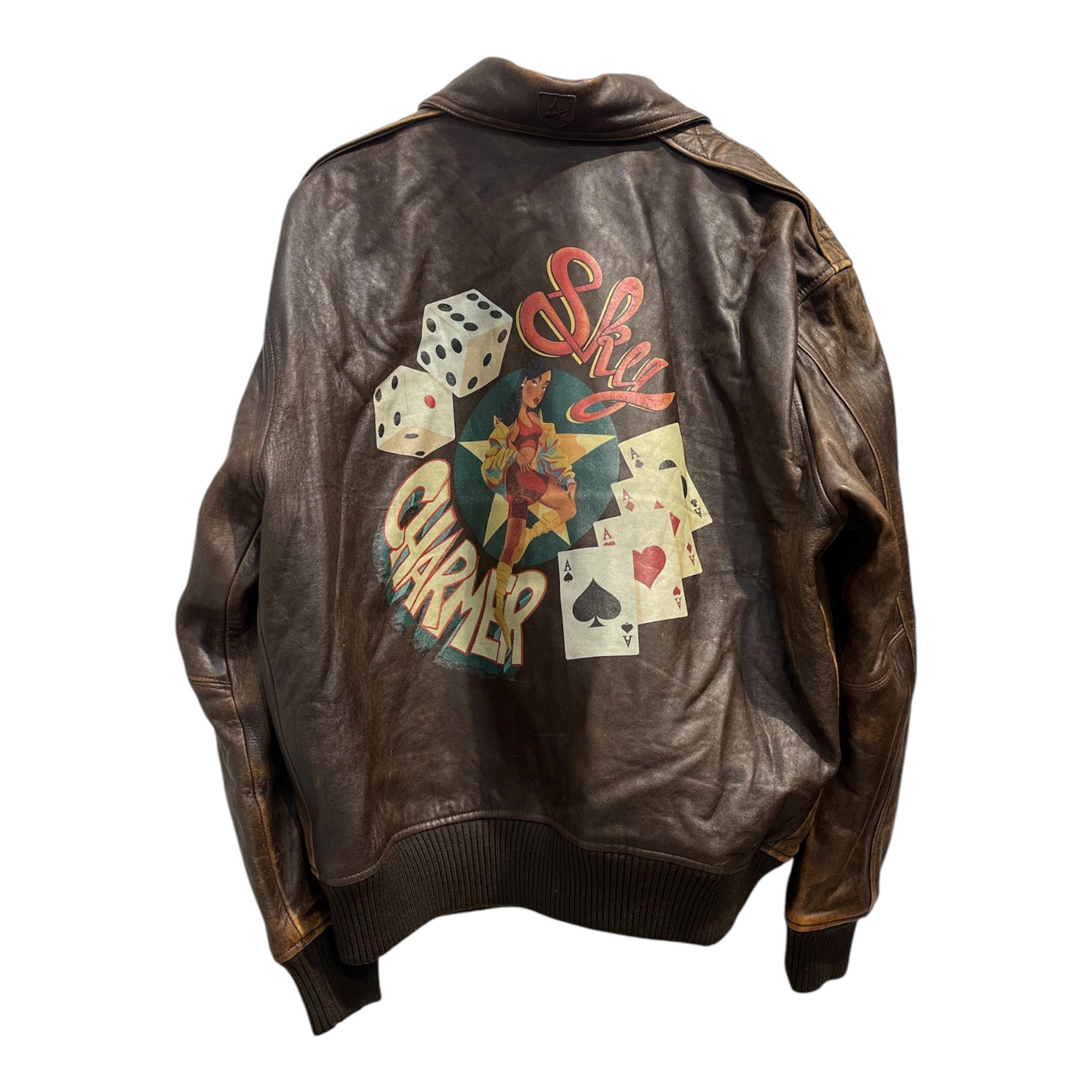 AVIREX/Leather Jkt/XL/Leather/BRW/military ww2 back hit view 2