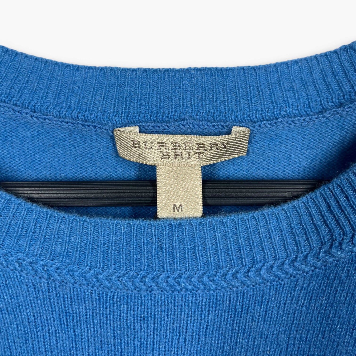 BURBERRY BRIT/Sweater/M/Cashmere/BLU/Burberry Logo Sweater view 3