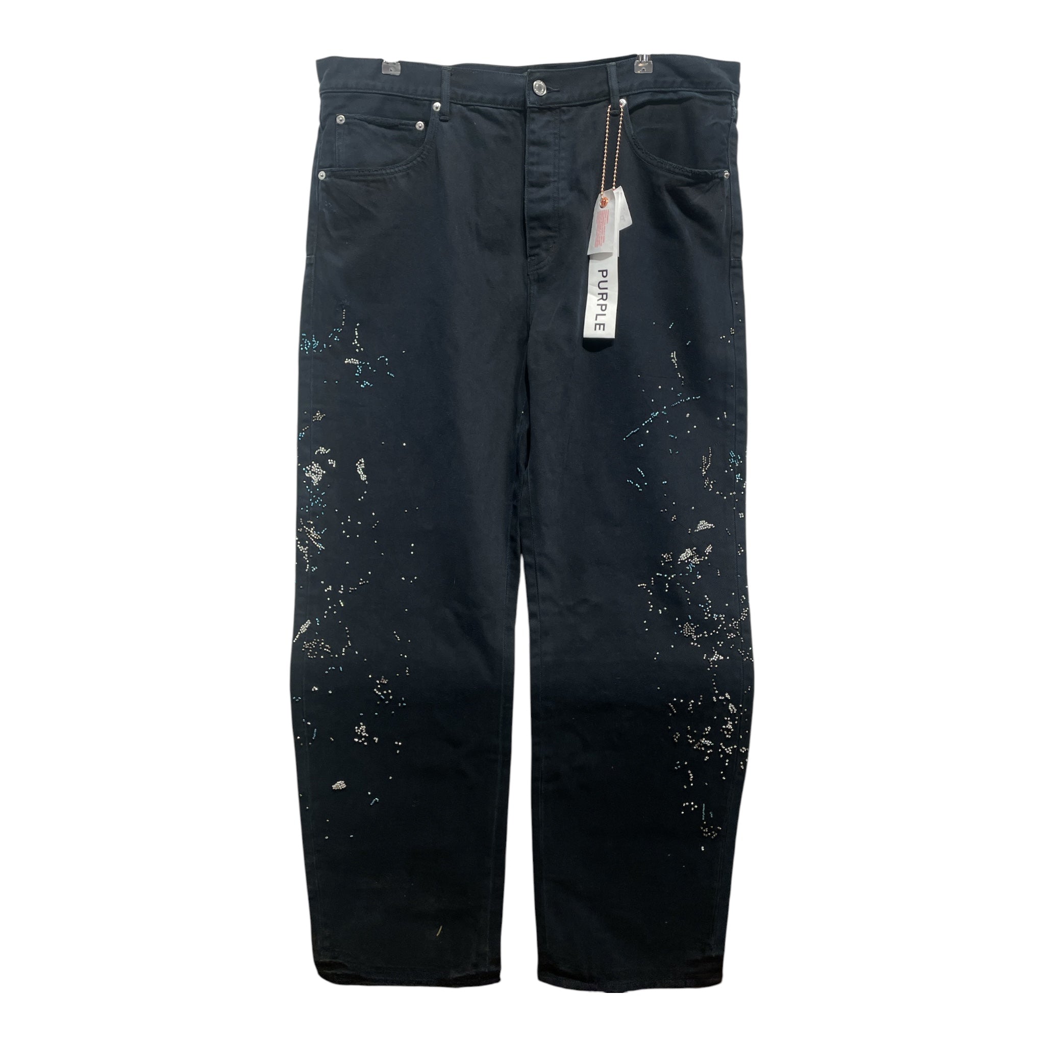 PURPLE BRAND/Straight Pants/40/Cotton/BLK/Beaded Splatter Pants view 1