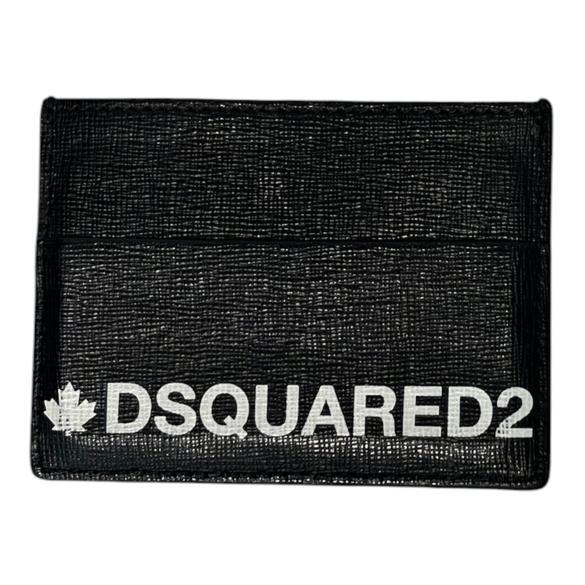DSQUARED2/Card Case/Leather/BLK/M's/maple leaf card holder view 3