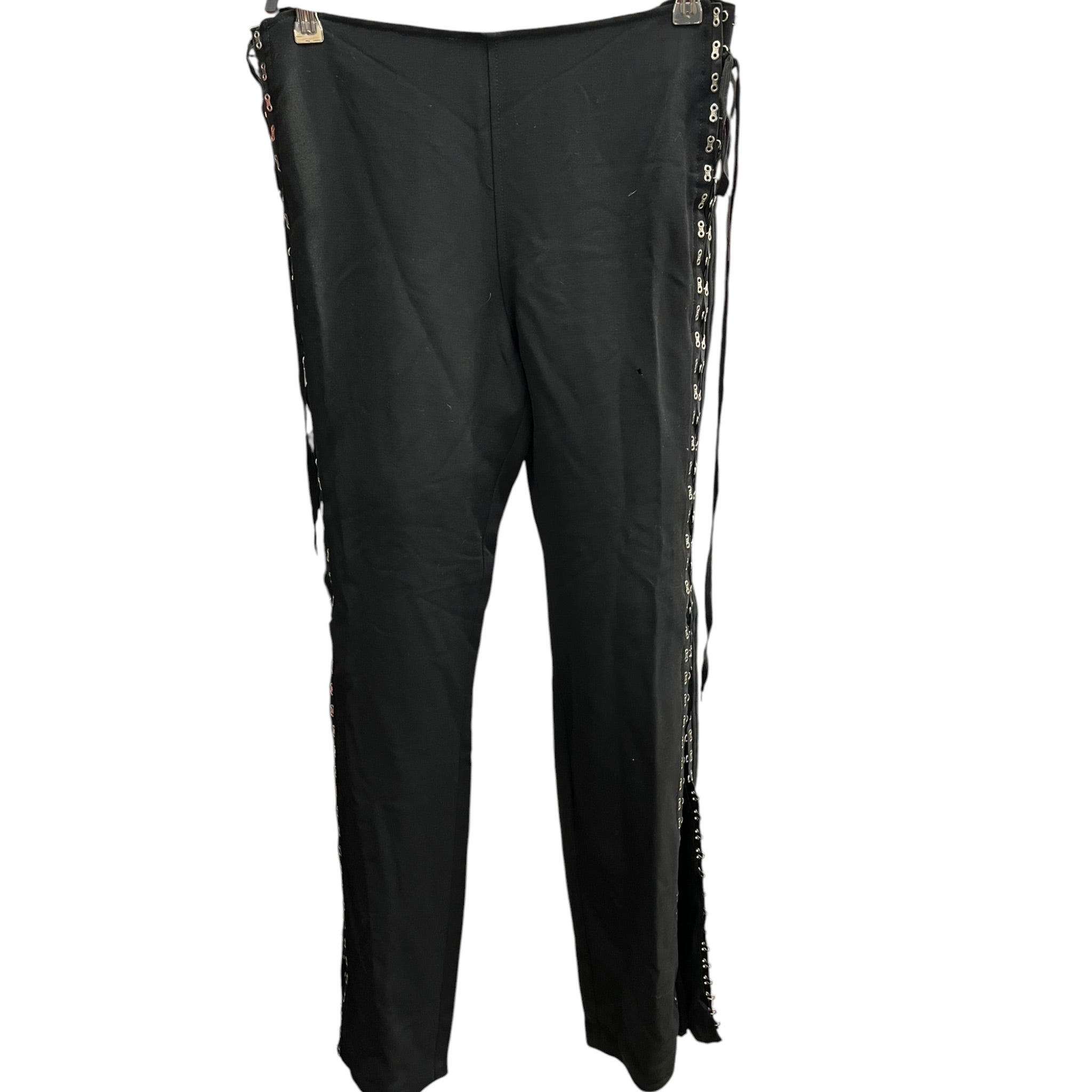 Jean Paul GAULTIER HOMME/Bootcut Pants/30/Cotton/BLK/SIDE TIE FLARED PANT view 1