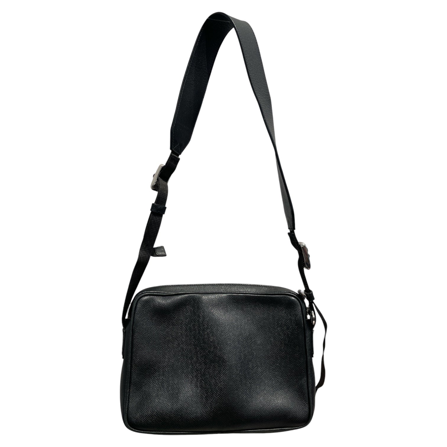 LOUIS VUITTON/Cross Body Bag/Leather/BLK/TAIGA OUTDOOR messenger bag view 2