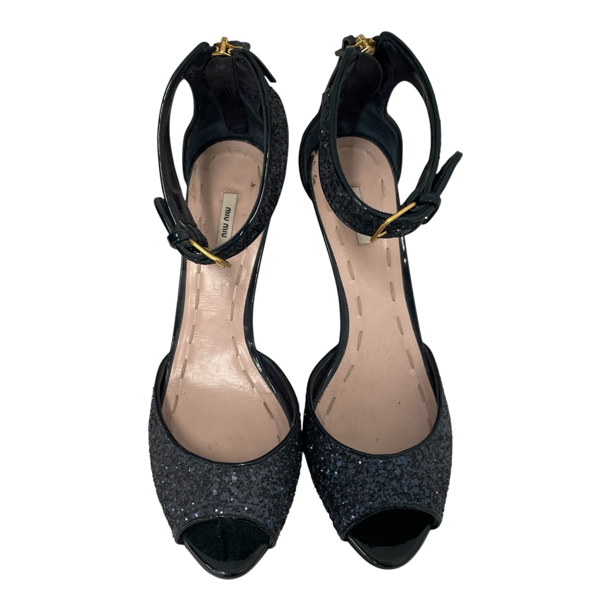 MIU MIU/Shoes/EU 36.5/NVY/GLITTER WEDGE view 4