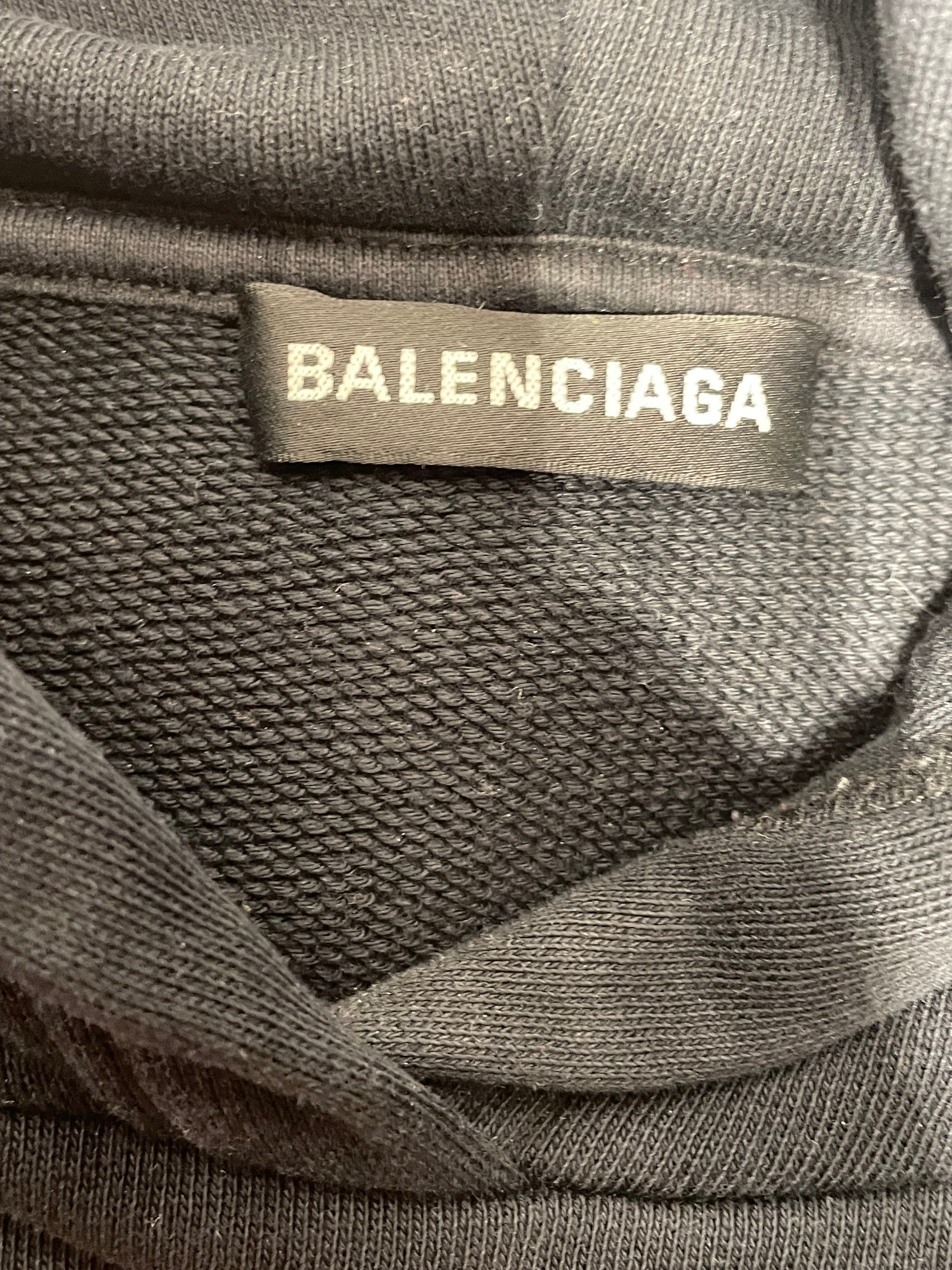 BALENCIAGA/Hoodie/XS/Cotton/BLK/rainbow crest view 5