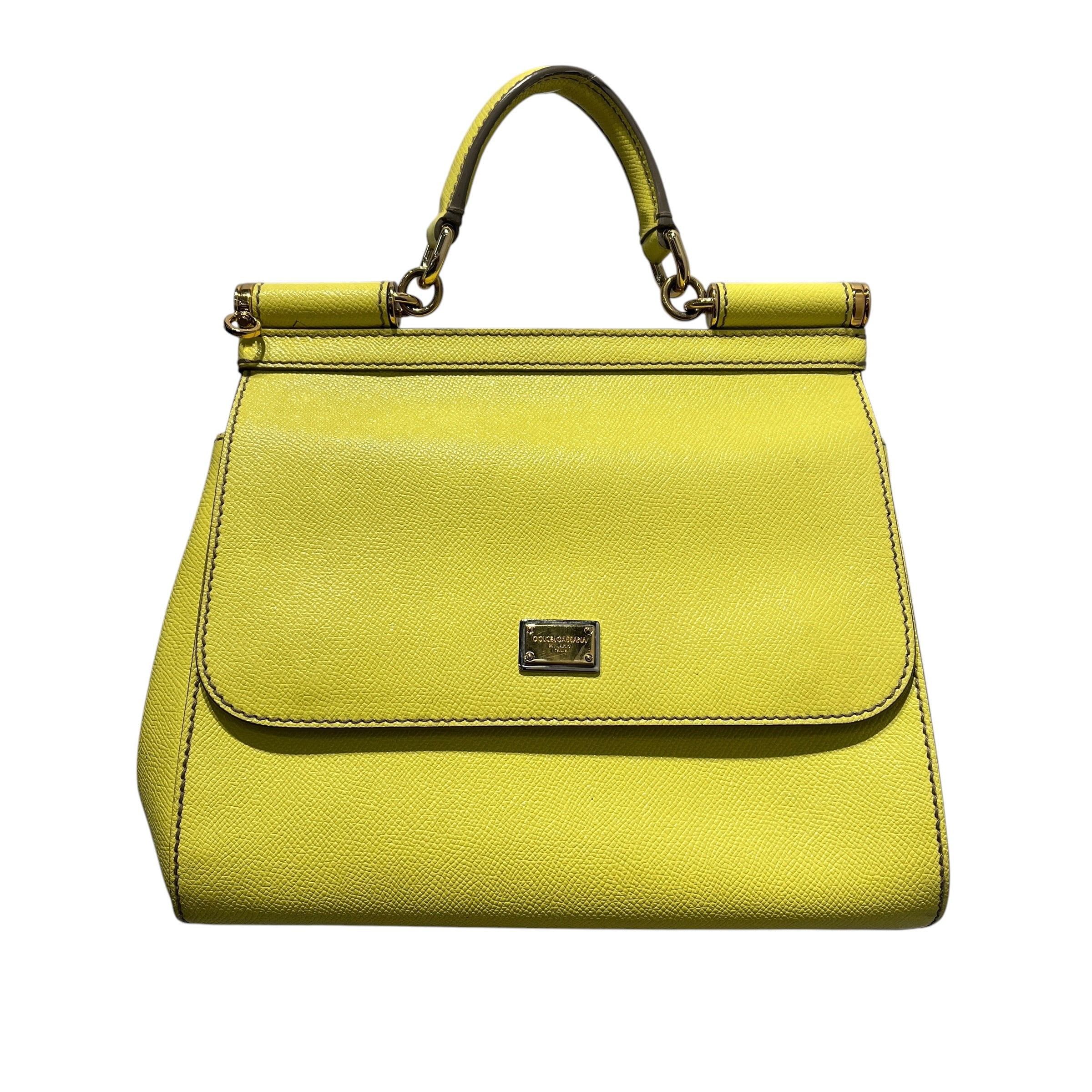 DOLCE&GABBANA/Hand Bag/Leather/YEL/SICILY DAUPHINE/LEOPARD LINING view 1