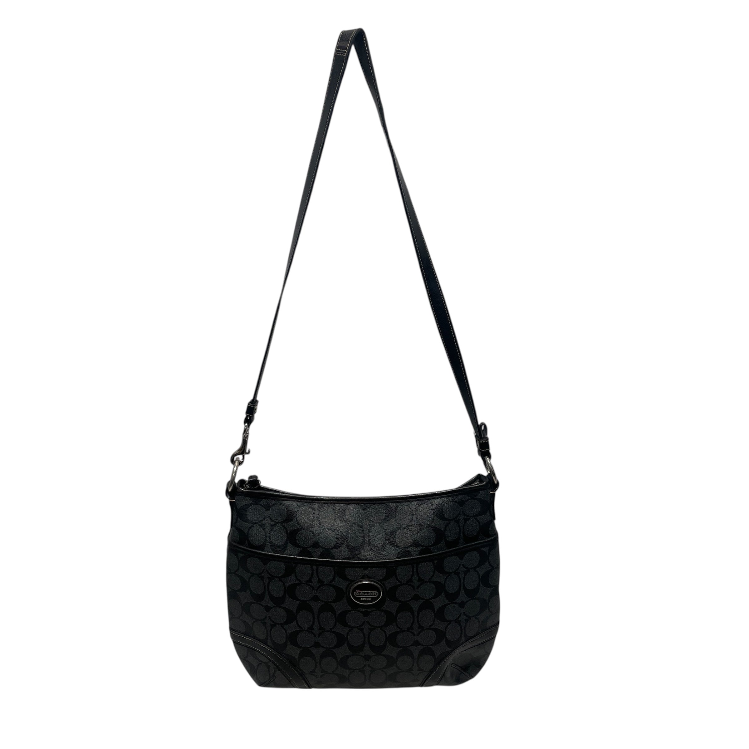 COACH/Cross Body Bag/Monogram/Leather/BLK/ view 1