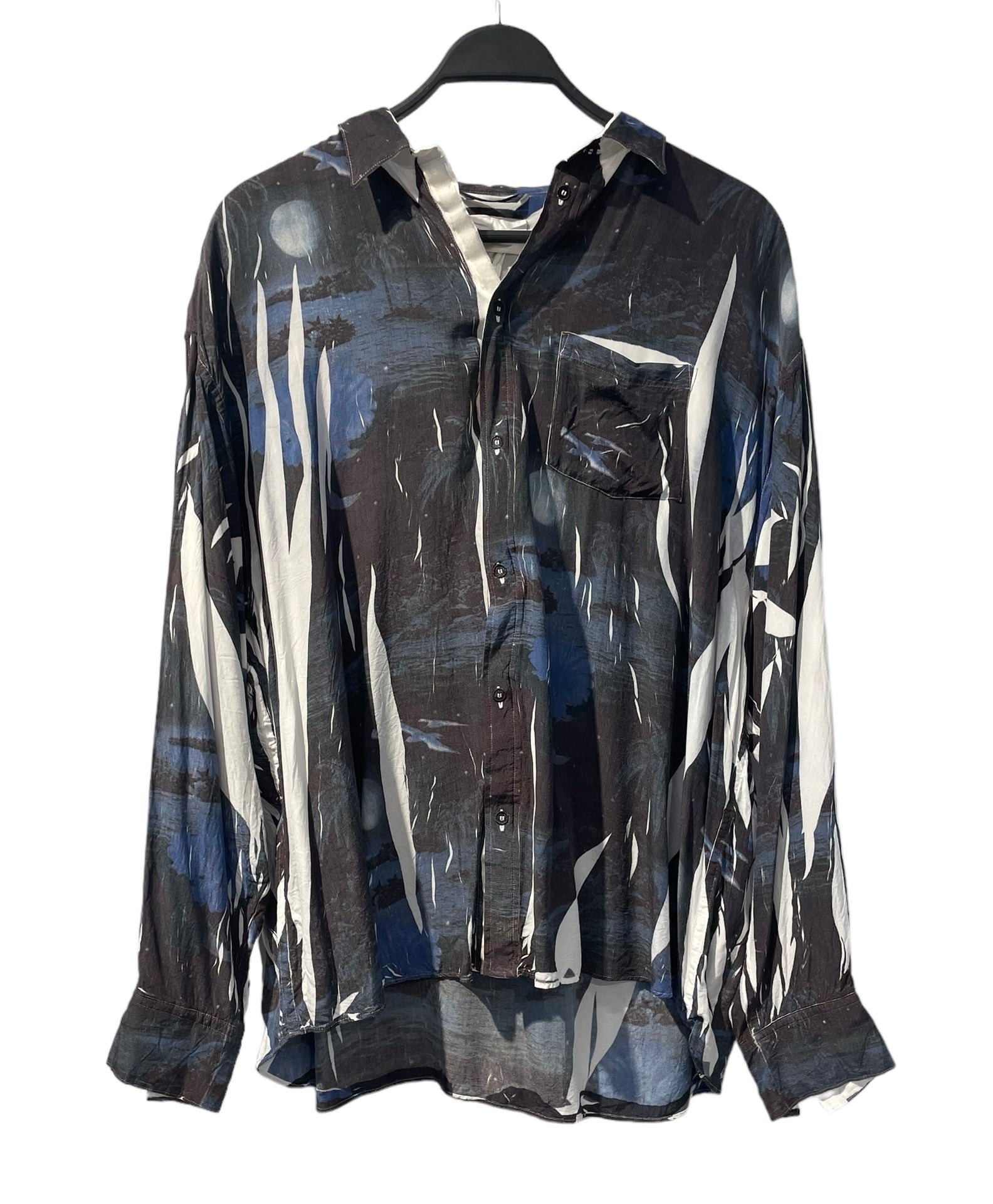 doublet/LS Shirt/S/Rayon/BLU/All Over Print/MOON PRINT / LONG WASH TAG view 1