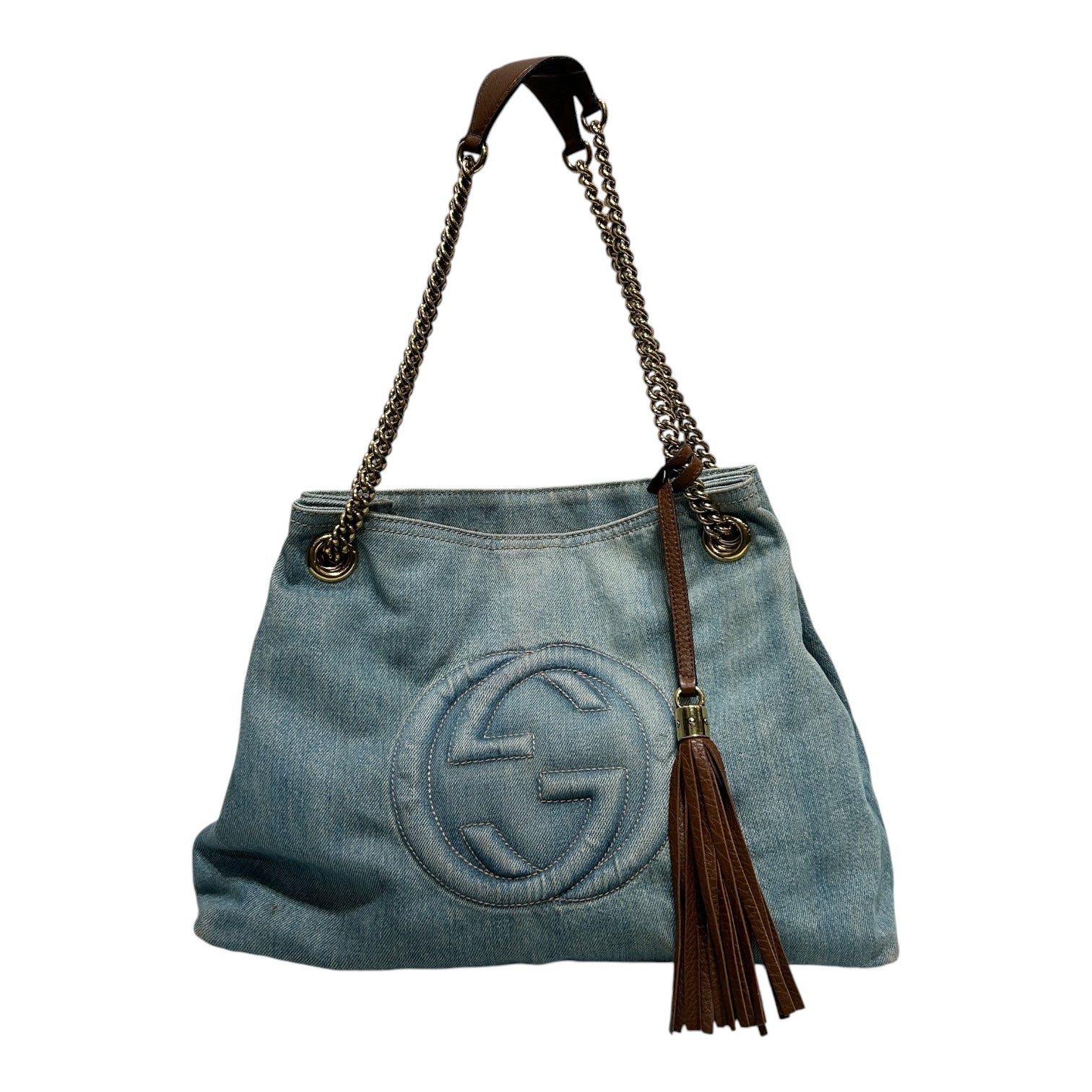 GUCCI/Hand Bag/Denim/BLU/Denim Handbag w Tassel view 1