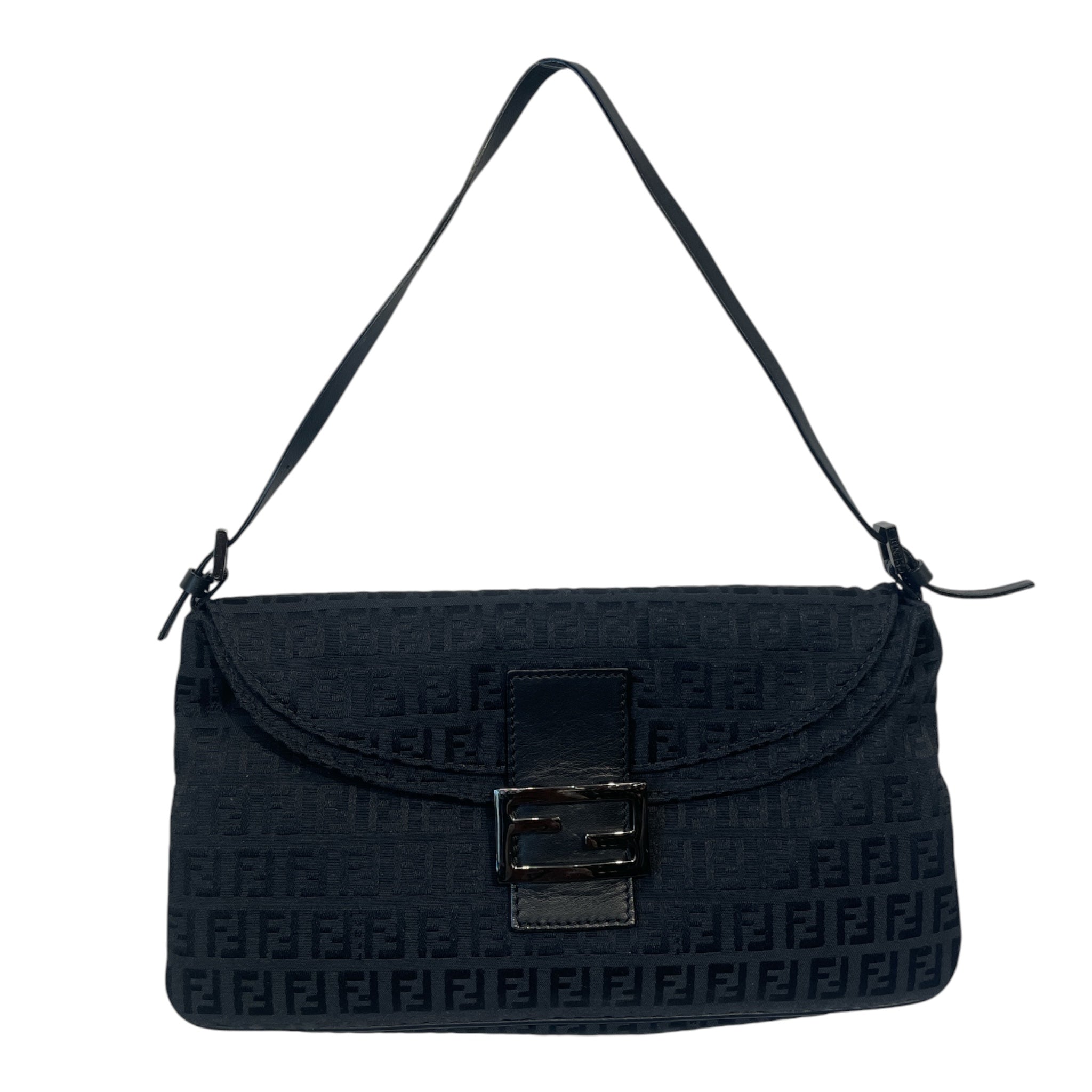 FENDI/Hand Bag/Monogram/Cotton/BLK/ZUCCA CANVAS view 1