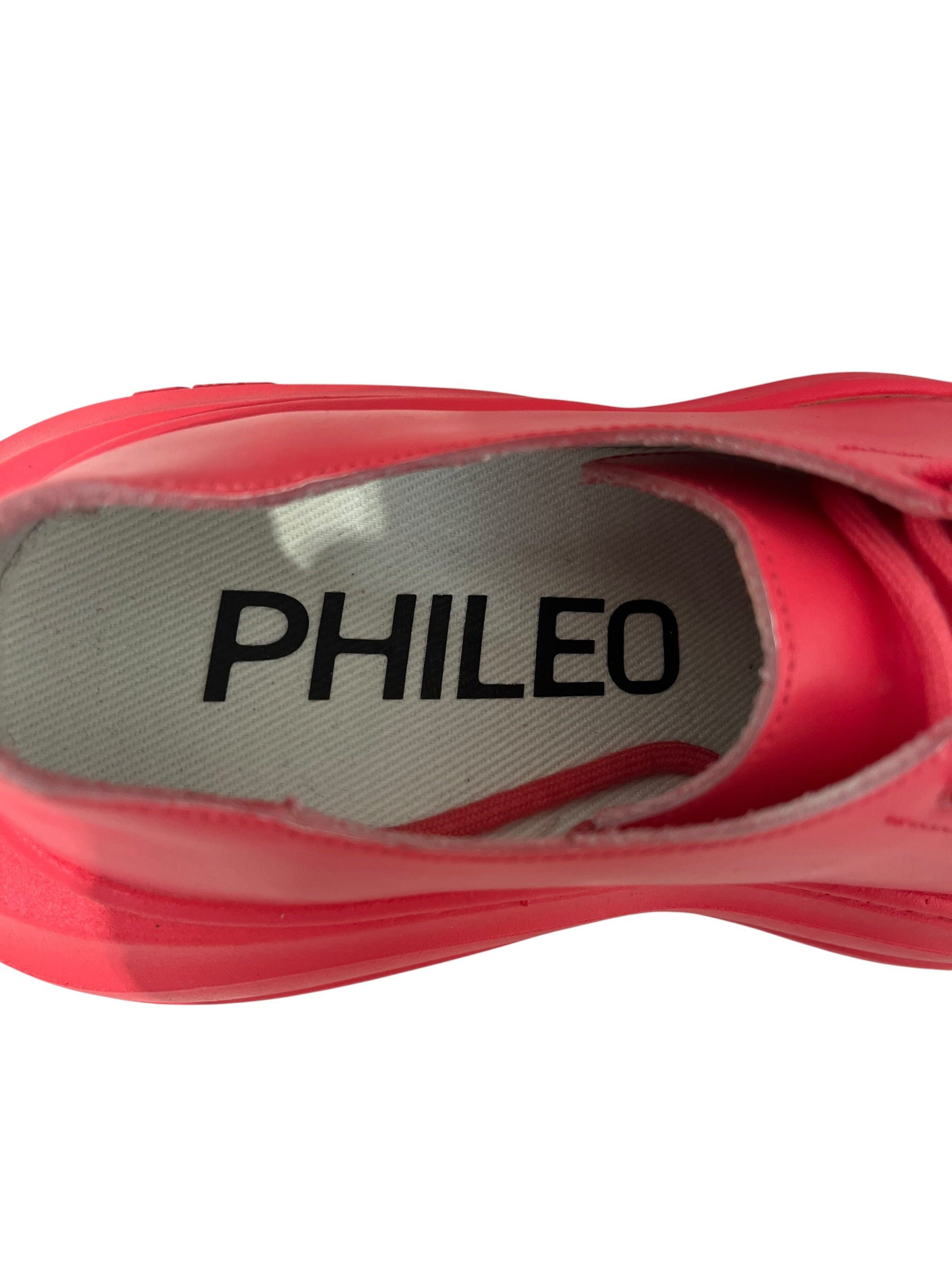 PHILEO/Low-Sneakers/EU 38/Leather/RED/lace red red laces view 3