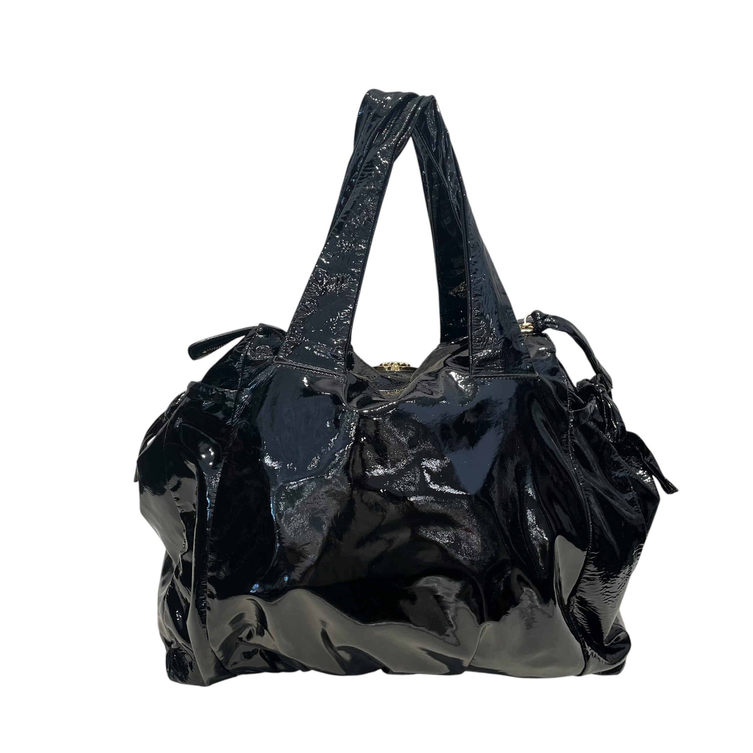 GUCCI/Tote Bag/Leather/BLK/hysteria patent vinyl view 2
