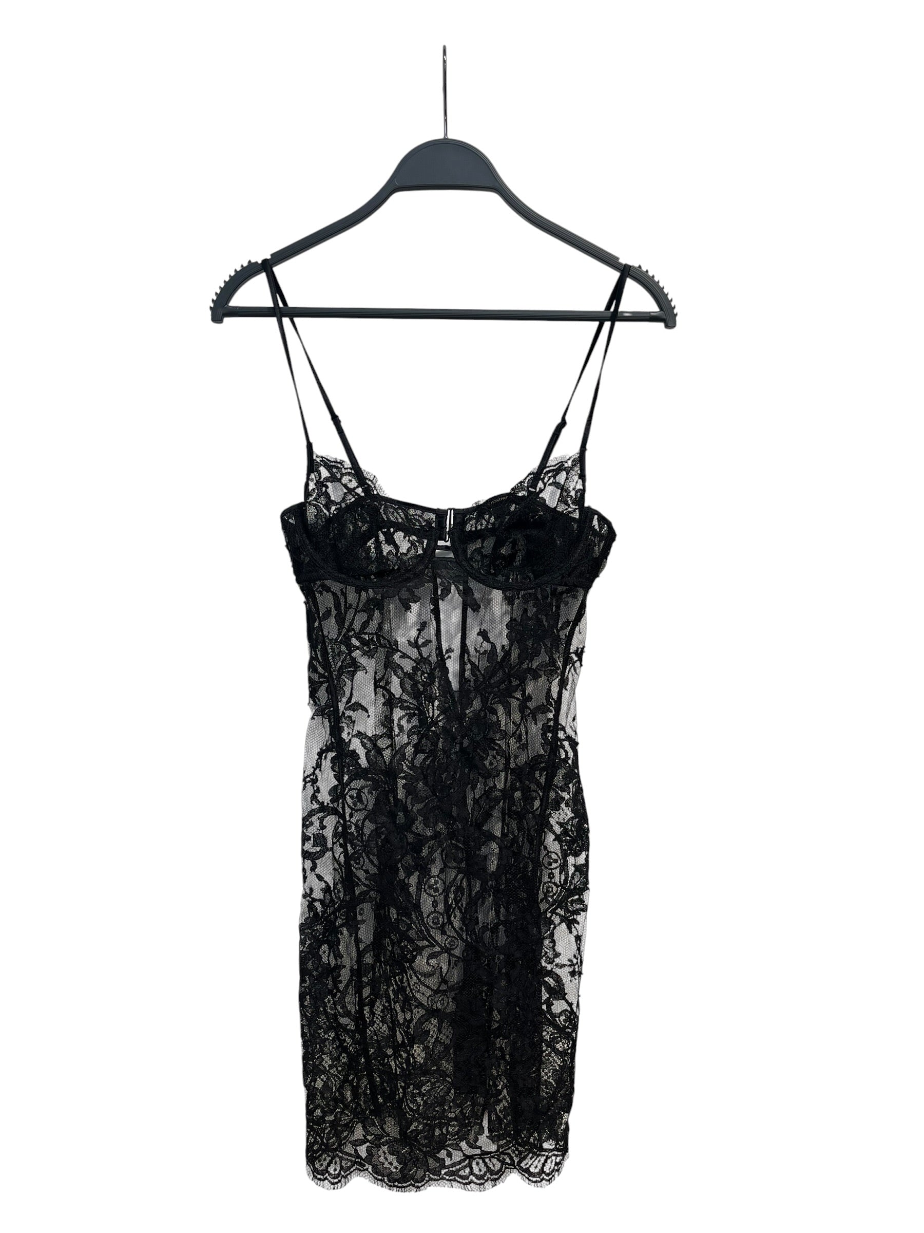 KIKI DE MONTIPARNASSE/Camisole Dress/XS/Cotton/BLK/LACE SLIP view 1
