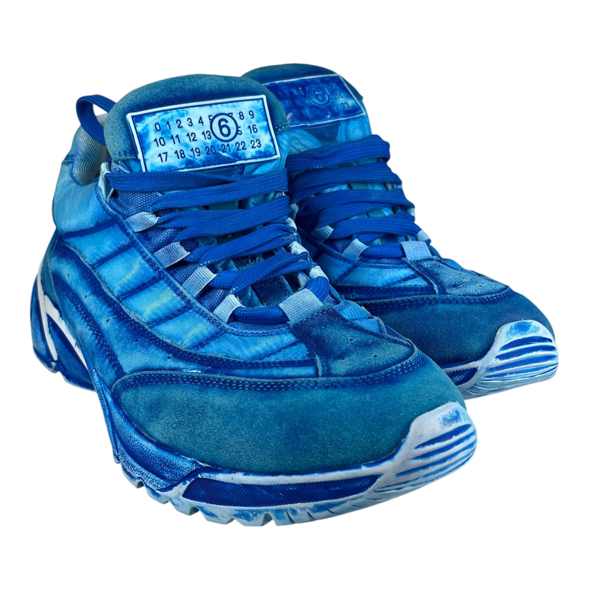 MM6/Low-Sneakers/EU 40/BLU/Distressed Tie-Dye Sneaker view 1