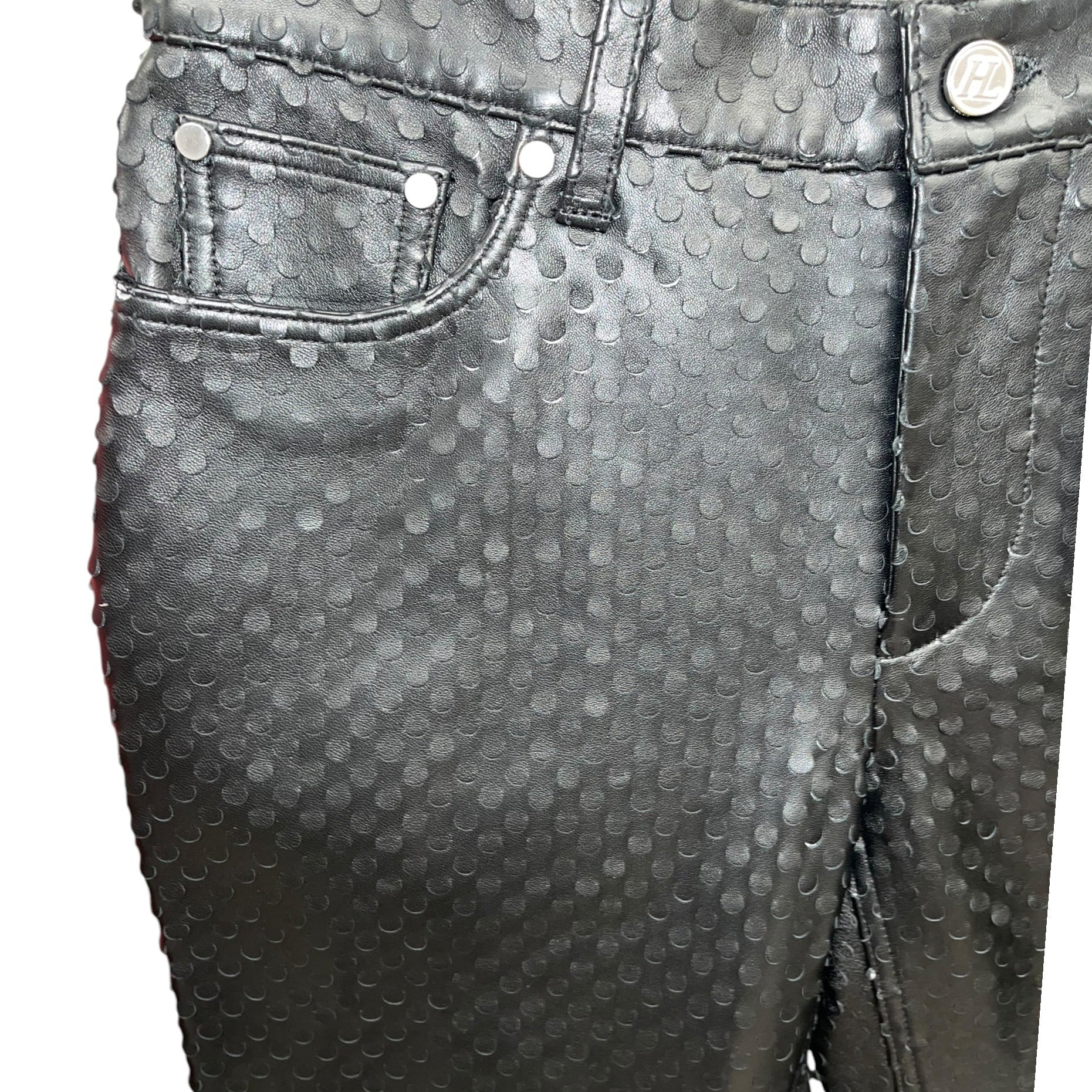 Helmut Lang/Bottoms/29/Leather/BLK/hole punch effect 2 layer view 2