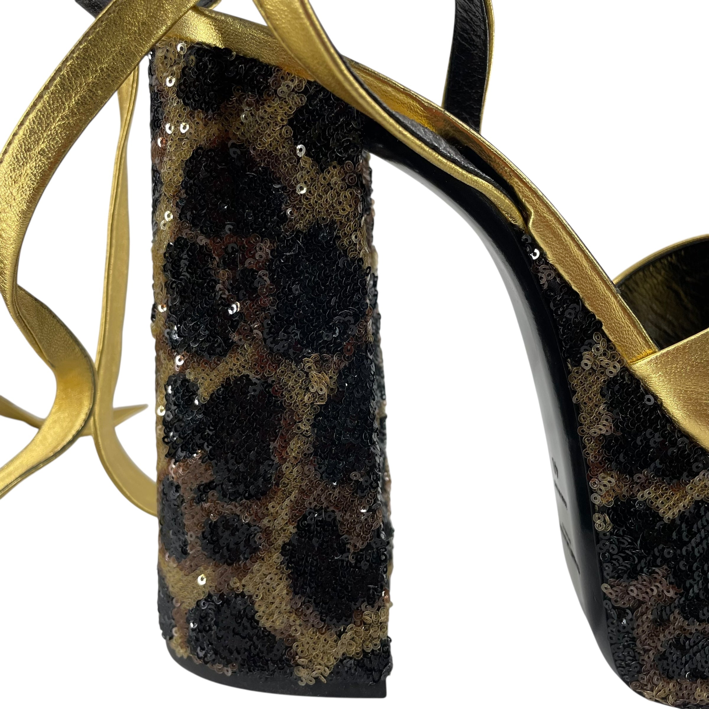 SAINT LAURENT/Heels/EU 40/Leopard/Leather/GLD/BIG WEDGE SEQUENCE view 6
