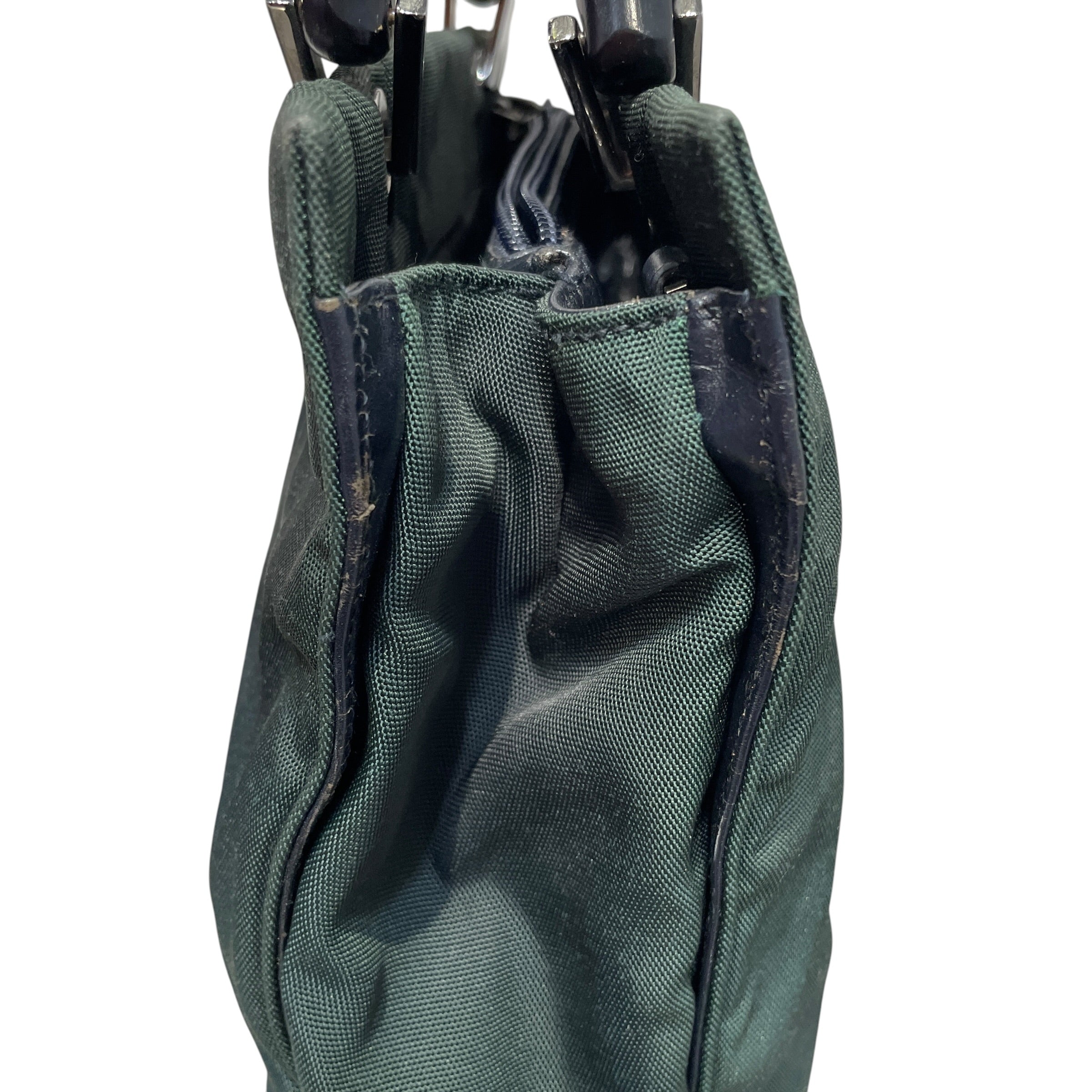 GUCCI/Bag/Nylon/GRN/Bambo Handle Green Tote view 8