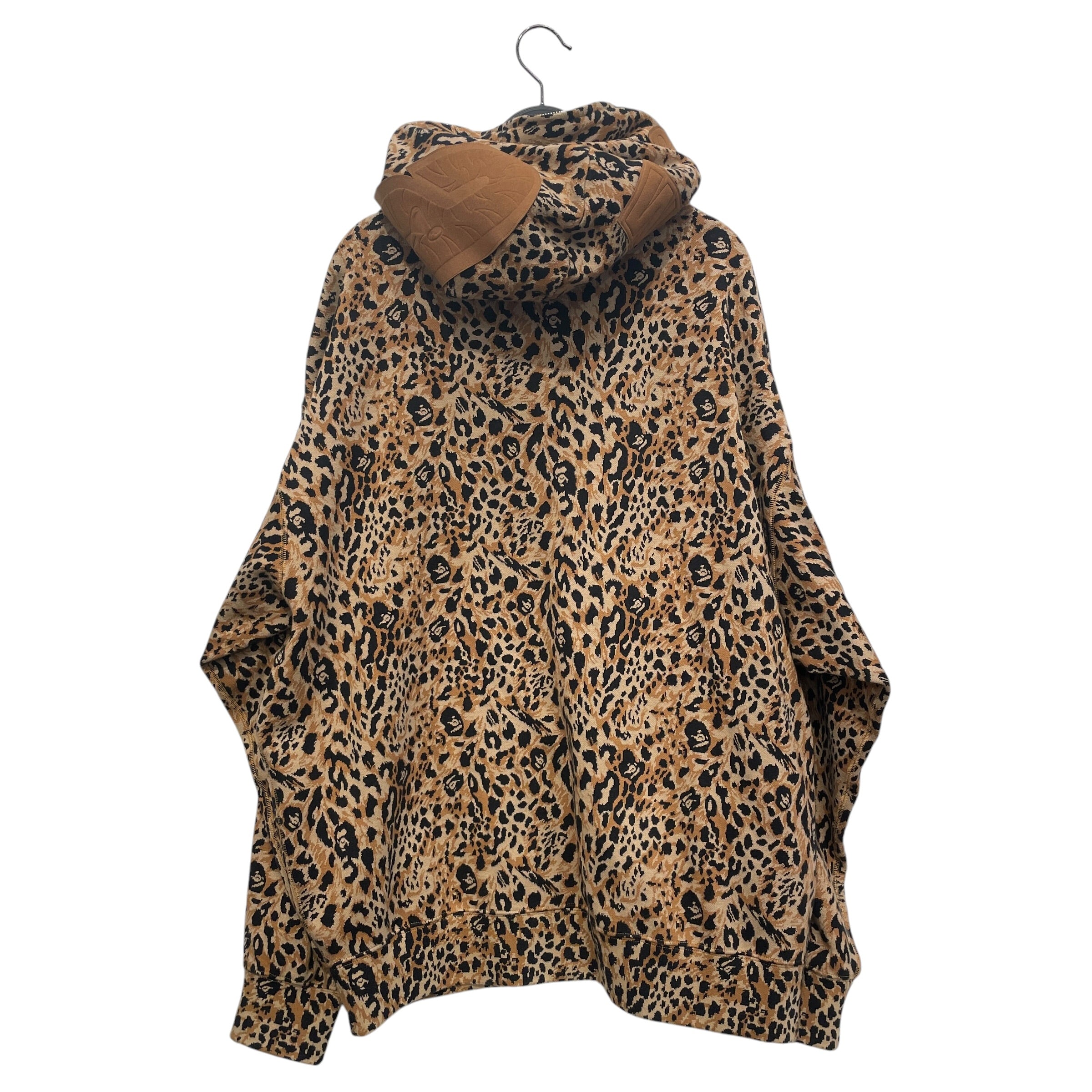 A BATHING APE/Zip Up Hoodie/XL/Leopard/Cotton/BEG/APE WORKED INTO LEOPARD PRINT view 2