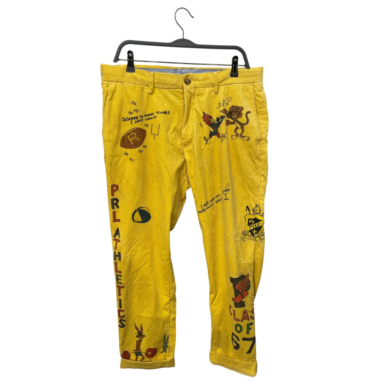POLO RALPH LAUREN/Pants/34/Cotton/YEL/All Over Print/"Class of 67" view 1