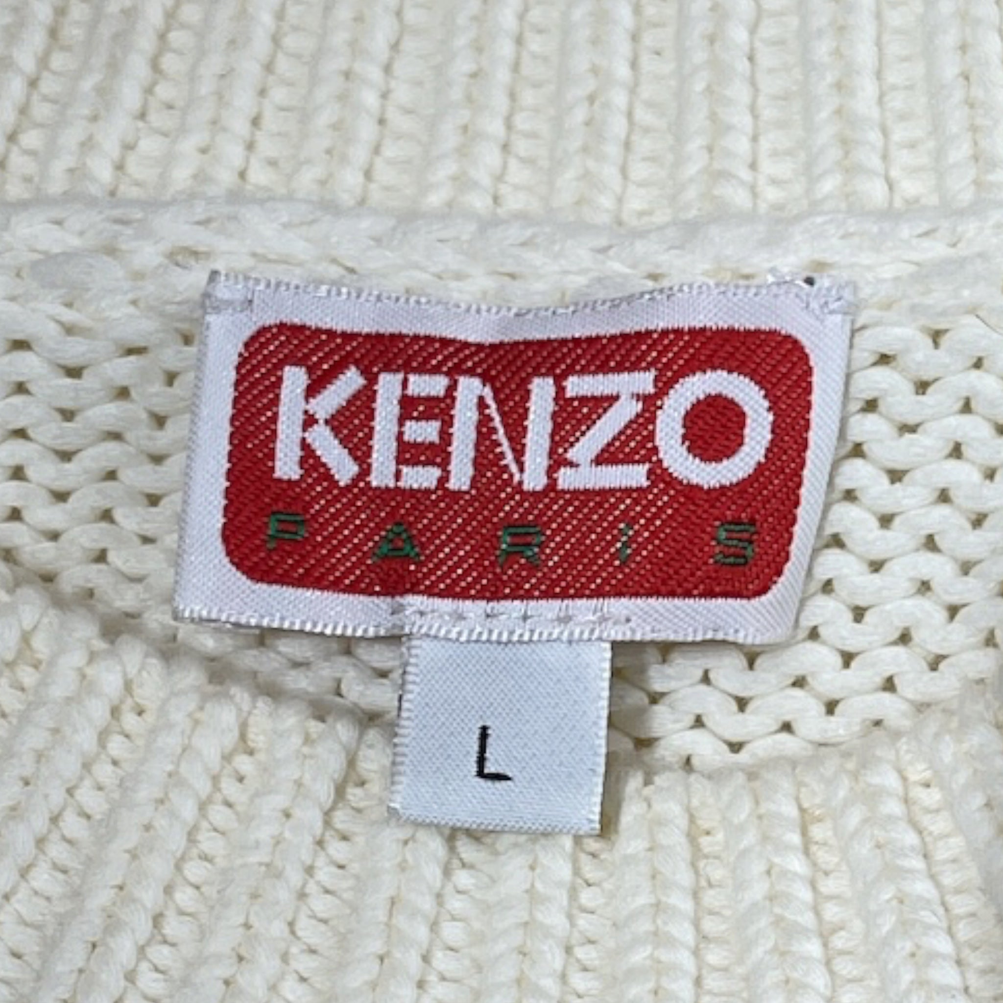 KENZO/Sweater/L/Acrylic/CRM/Tiger Knt Logo view 3