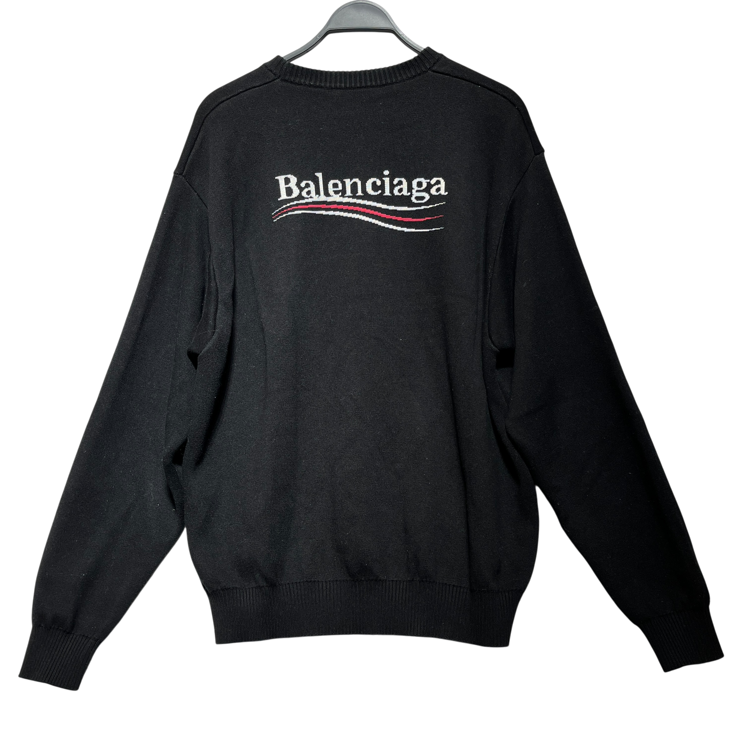 BALENCIAGA/Sweater/M/Wool/BLK/Red White Stripe view 2