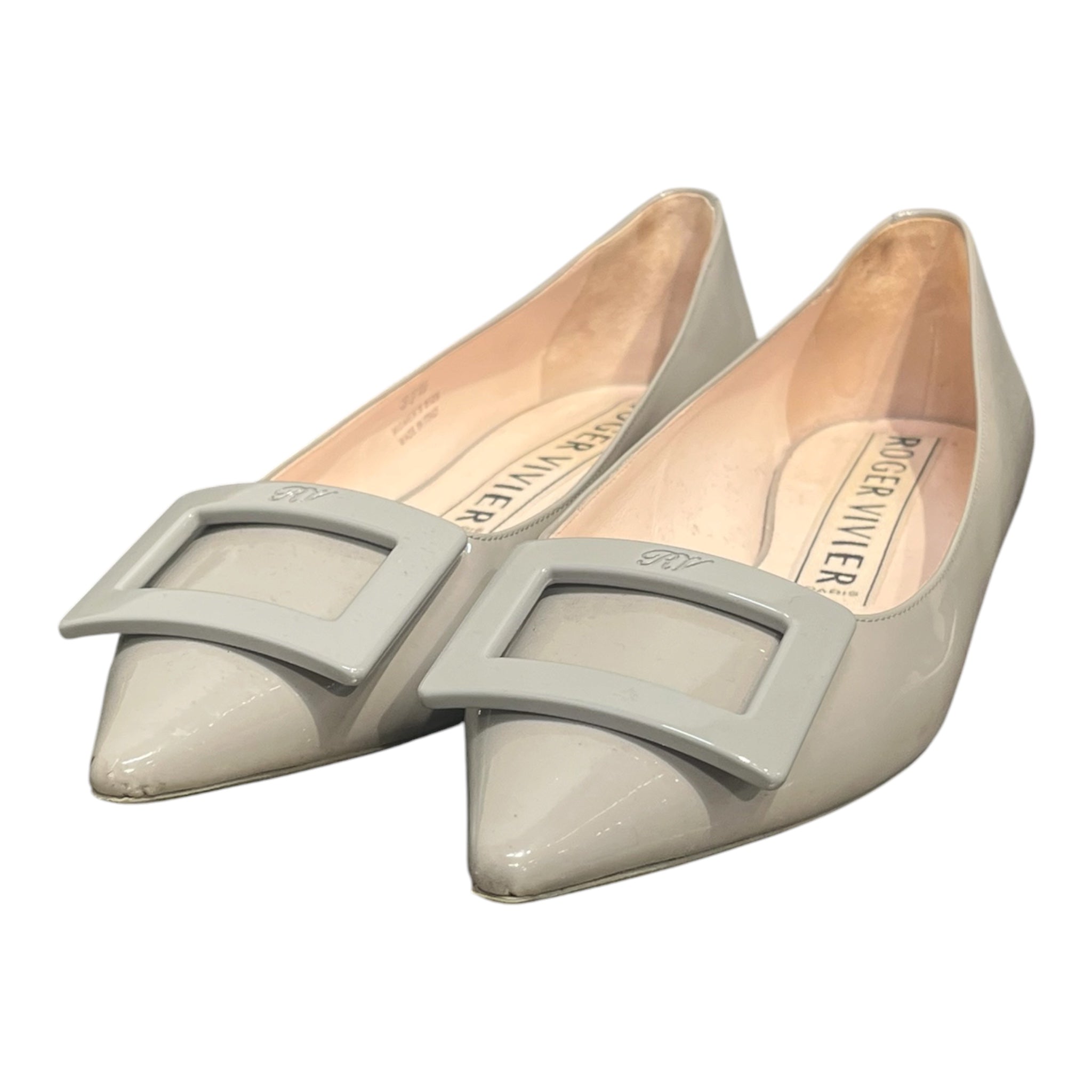 Roger Vivier/Flat Shoes/EU 37.5/Leather/SLV/POINT/ SQUARE view 2