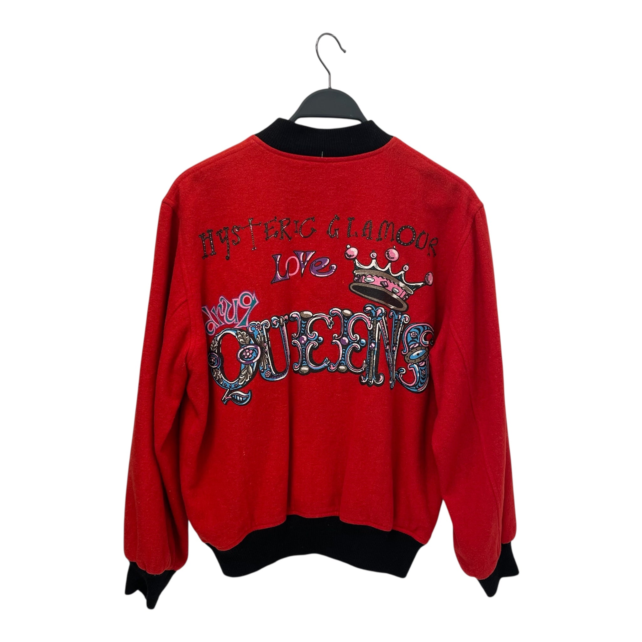 HYSTERIC GLAMOUR/Jacket/RED/HYSTERIC LOVE QUEENS VARSITY view 2