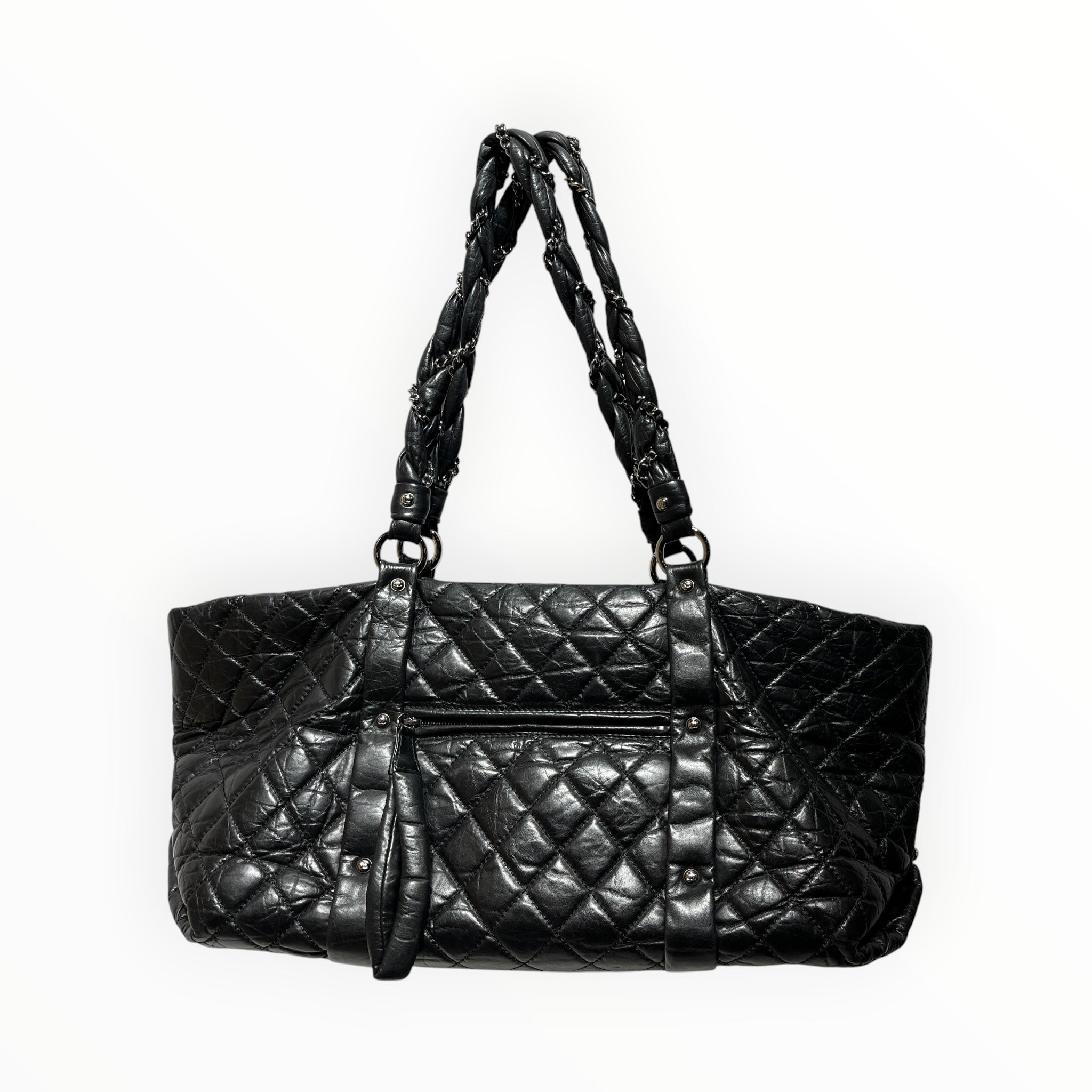 CHANEL/Hand Bag/Leather/BLK/LADY BRAID LONG TOTE view 3