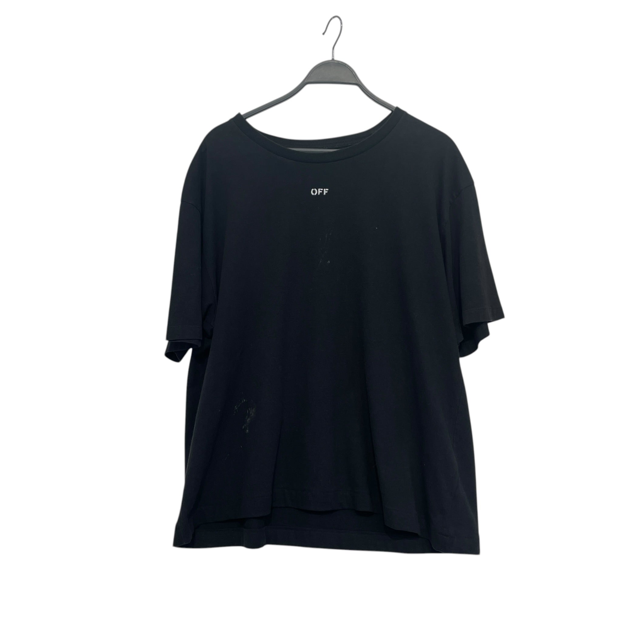 OFF-WHITE/T-Shirt/M/Cotton/BLK/blue skull graphic on back view 1