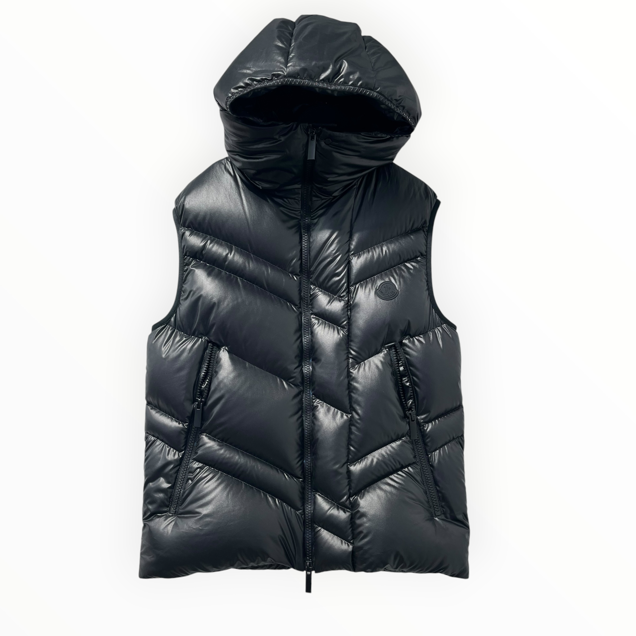 MONCLER/Puffer Jkt/3/Nylon/BLK/HOODED PUFFER VEST view 1