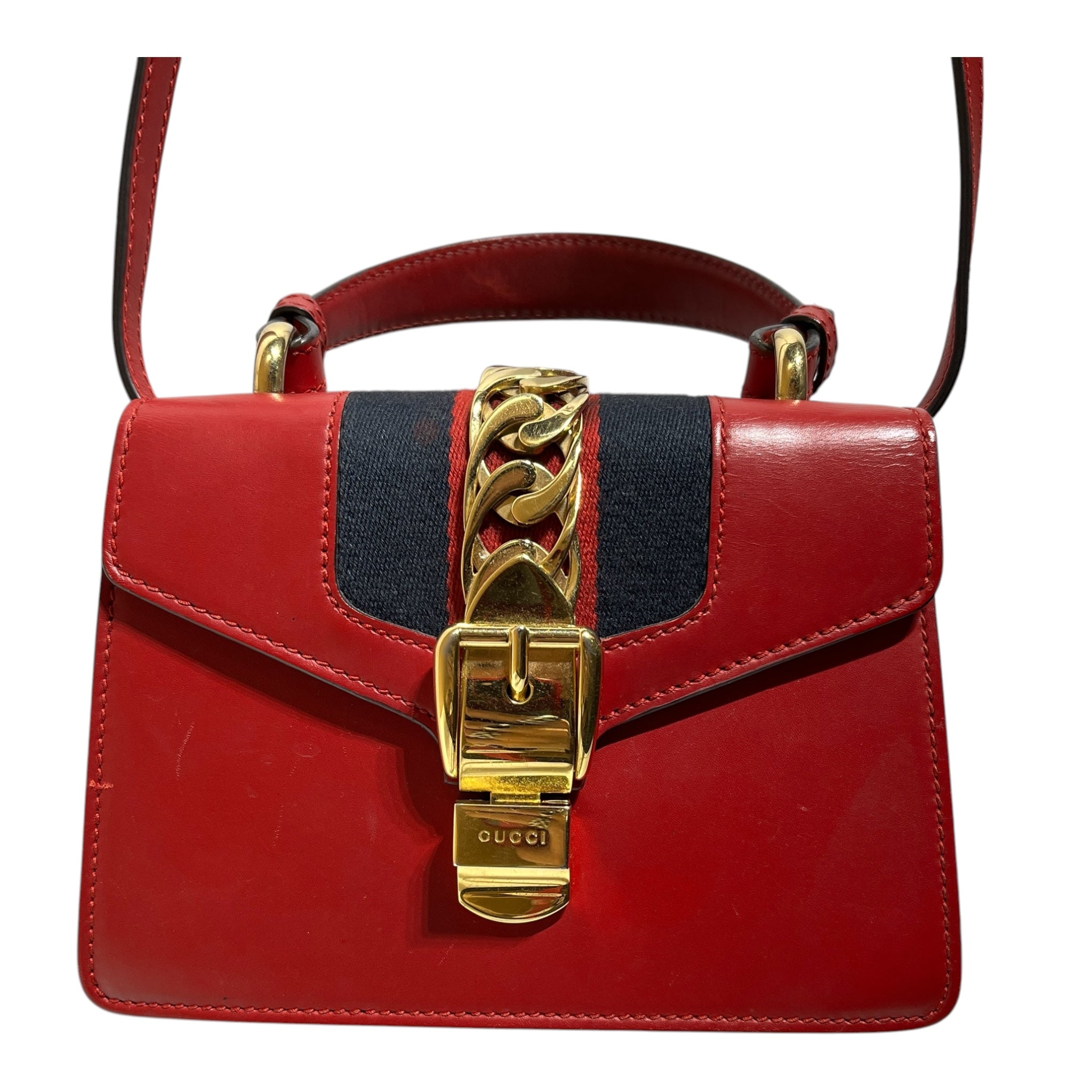 GUCCI/Cross Body Bag/Leather/RED/SYLVIE MINI view 2