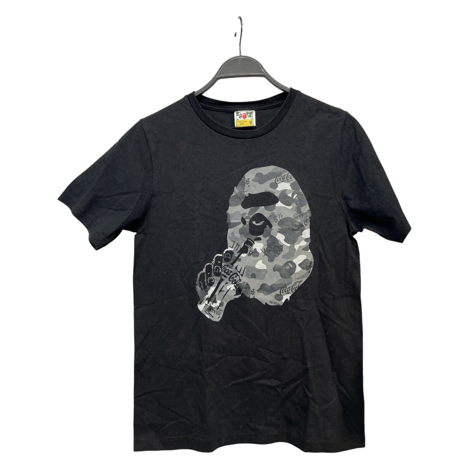 A BATHING APE/T-Shirt/M/Cotton/BLK/GREY CAMO COCA COLA TEE view 1