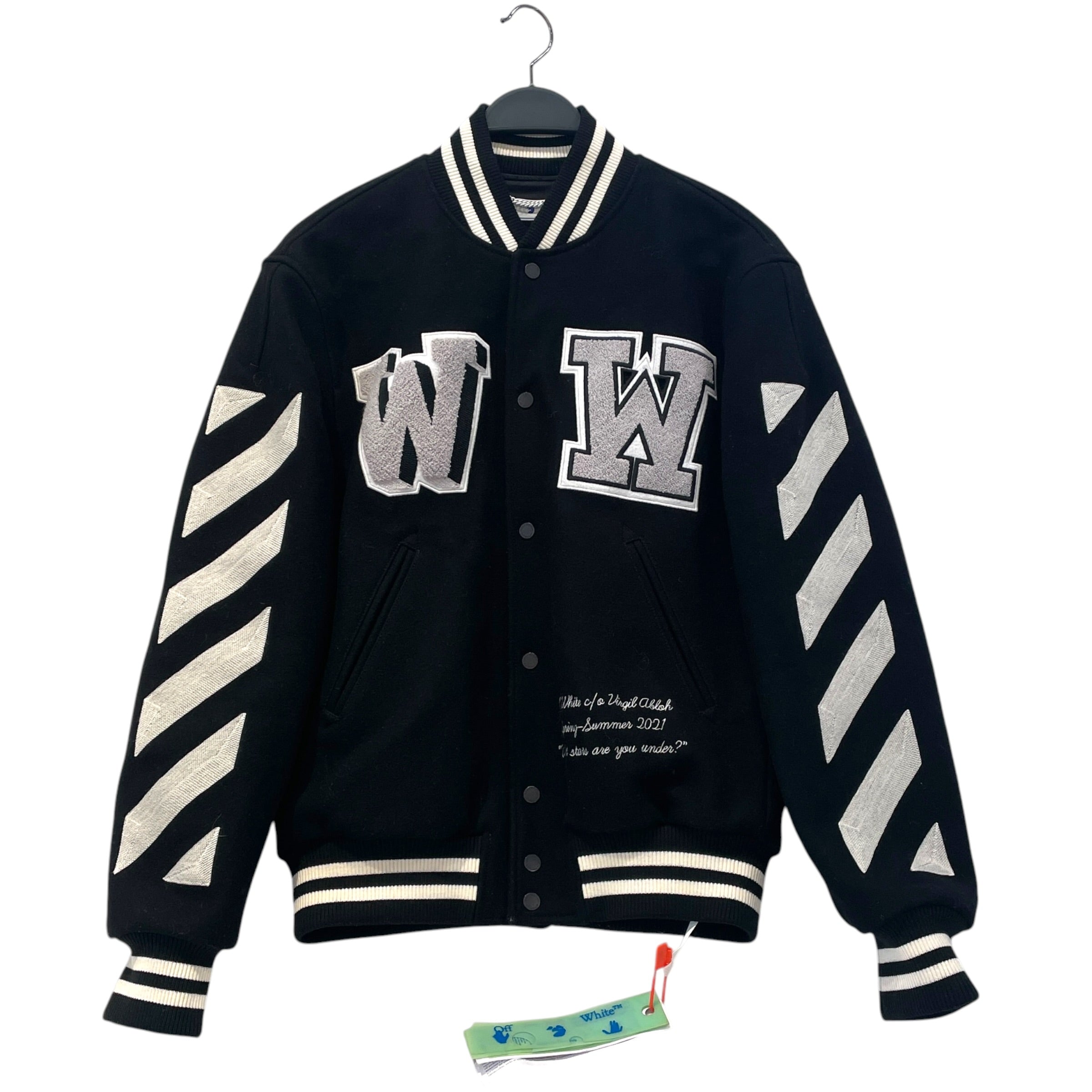 OFF-WHITE/Souvenir Jkt/M/Wool/BLK/Stripe/spring-summer '21 vars jkt view 1