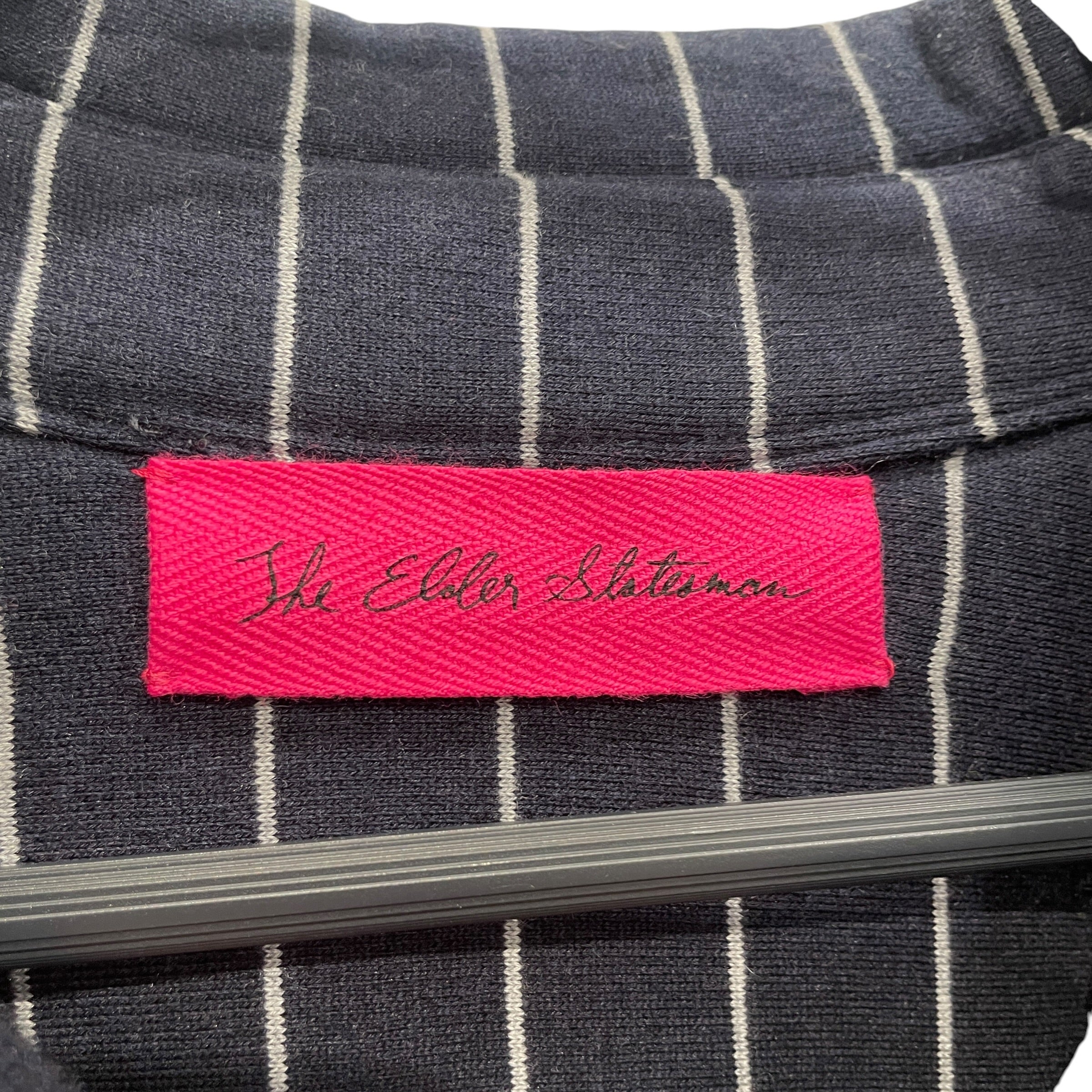 The Elder Statesman/Jacket/L/Cotton/NVY/Stripe/PINSTRIPE TERRY SHIRT view 3
