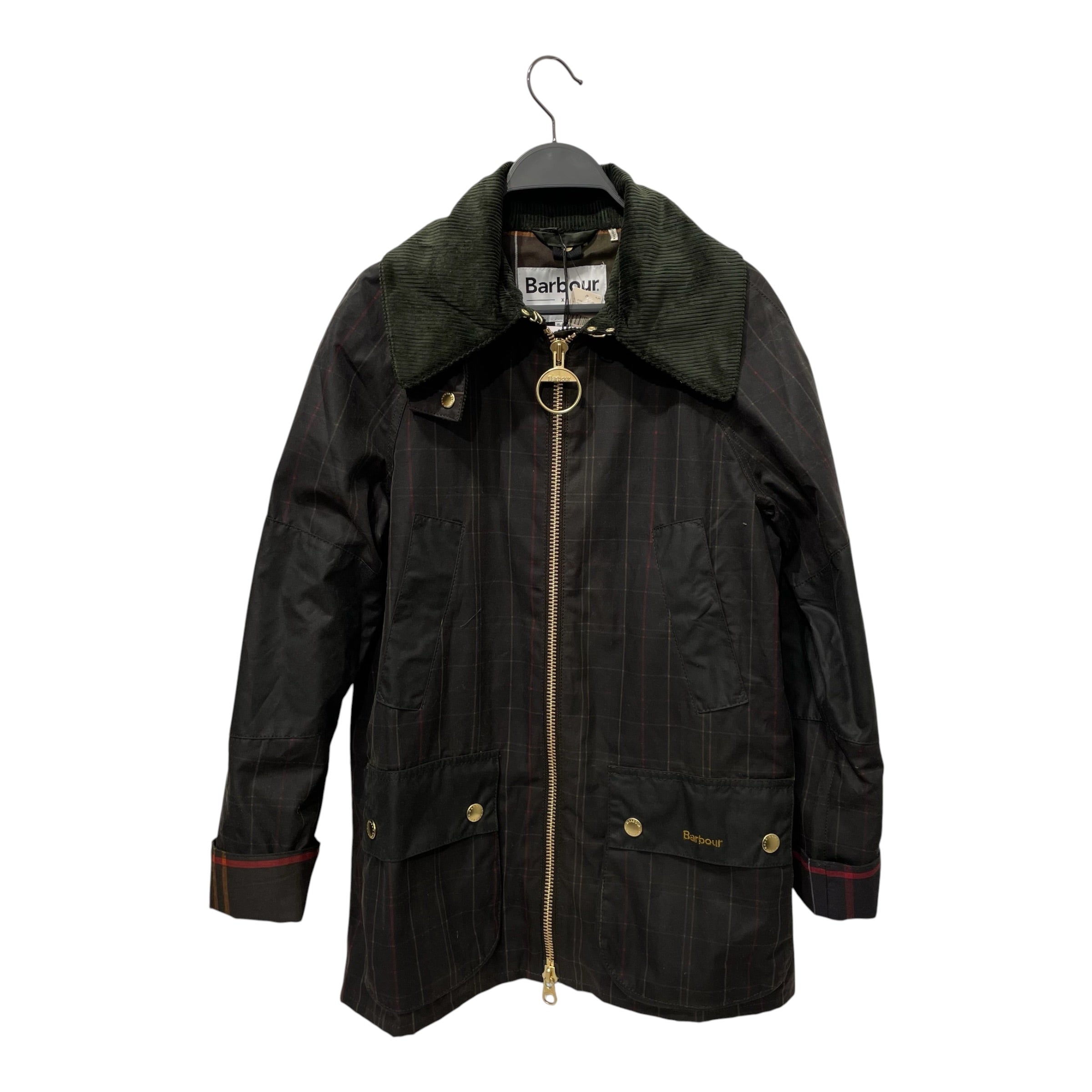 Barbour/Jacket/4/Plaid/Cotton/GRN/Barbour Waxed Cotton, Collar view 1