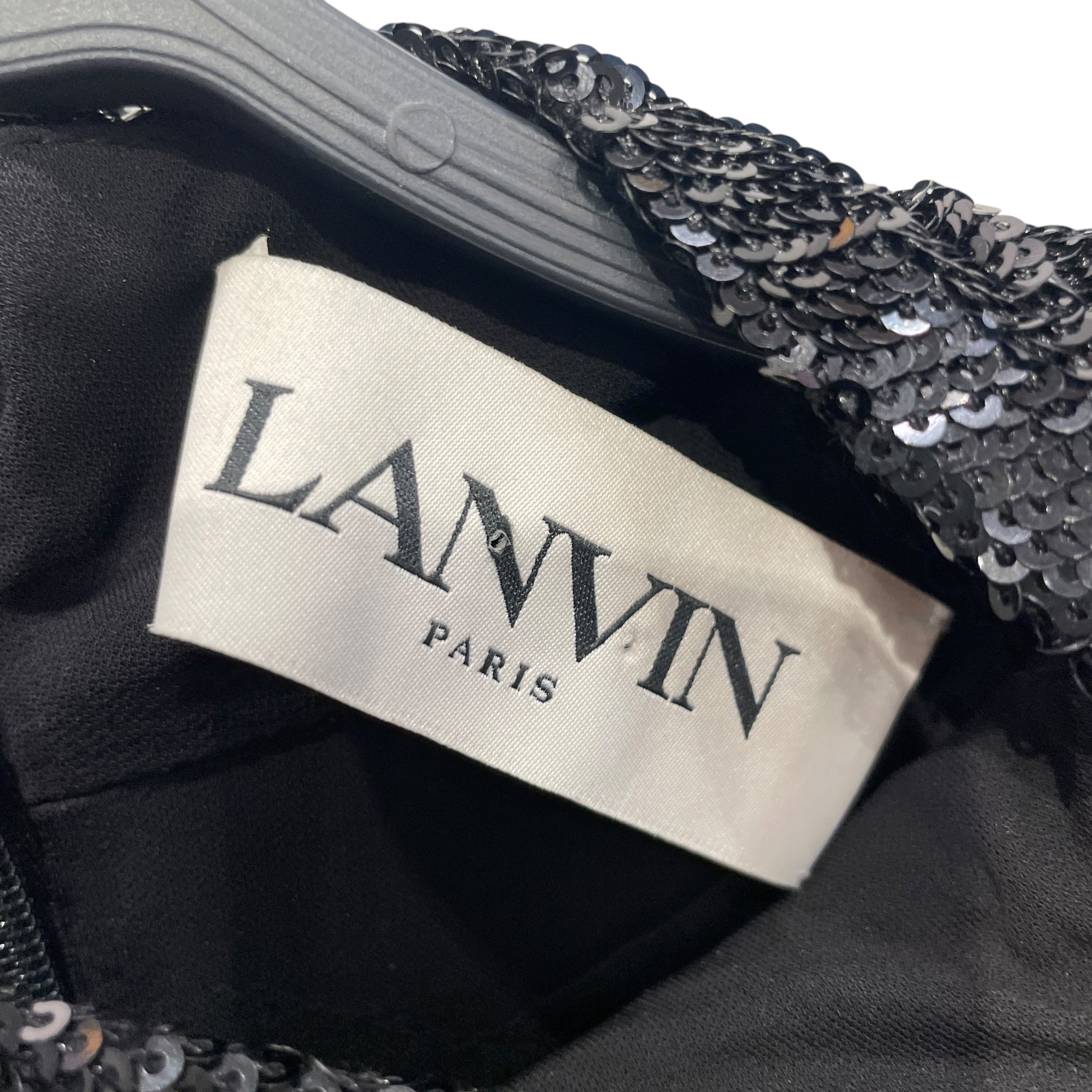 LANVIN/Tunic Dress/36/Polyester/BLK/SEQUIN DRESS view 3