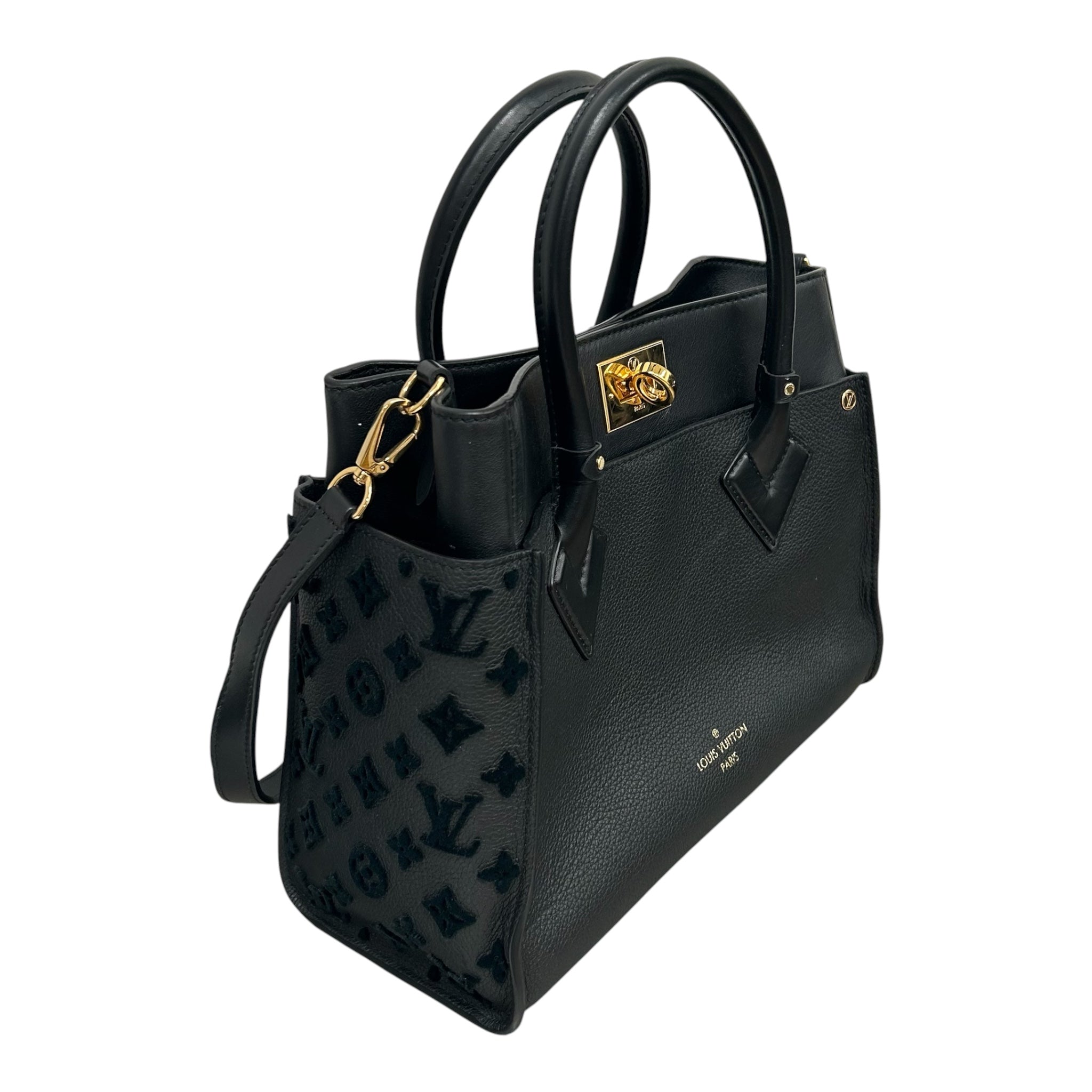 LOUIS VUITTON/Bag/Monogram/Leather/BLK/On My Side MM Tote view 6