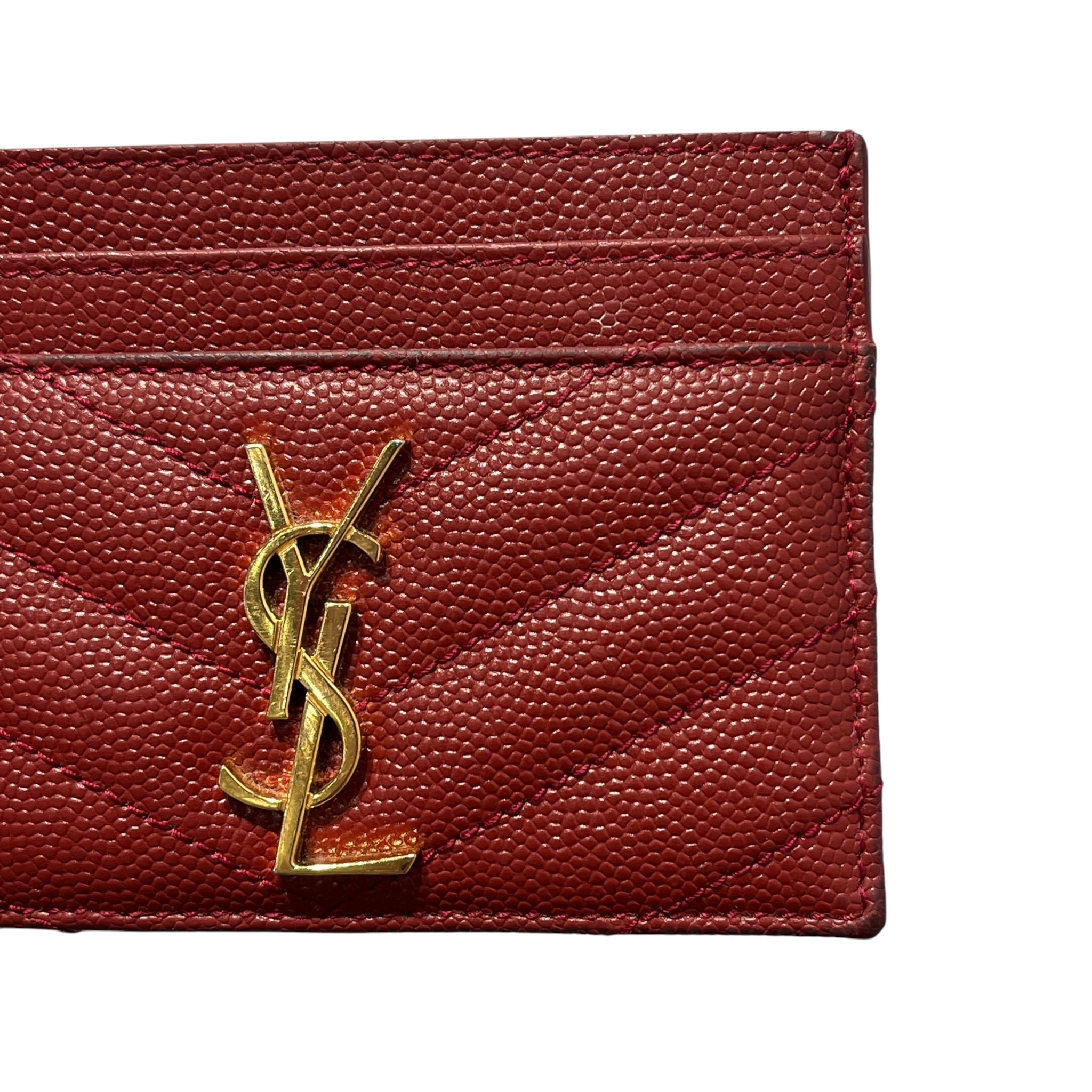 YVES SAINT LAURENT/Wallet/Leather/BRD/M's/card holder gold view 6