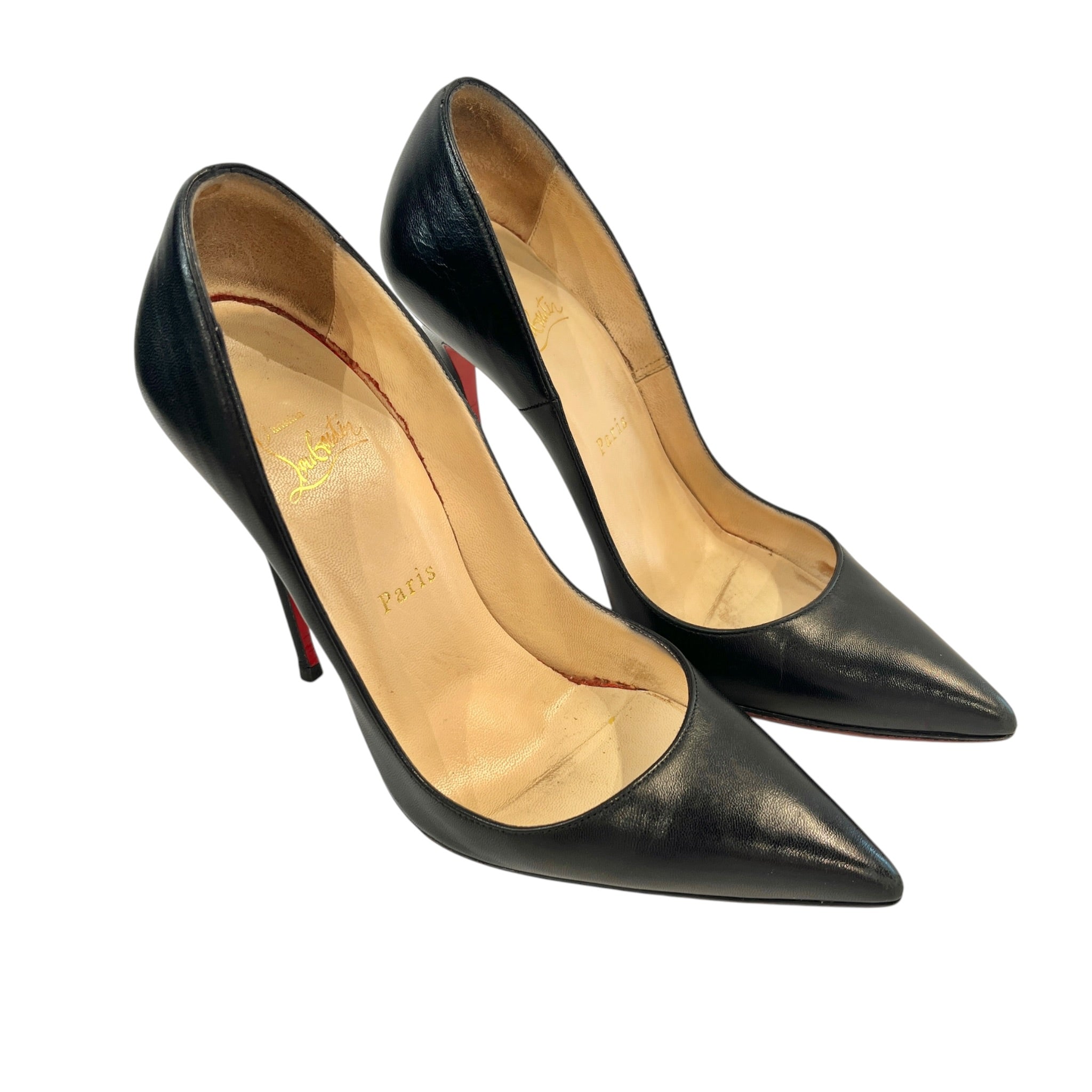 Christian Louboutin/Heels/EU 38/Leather/BLK/Pointed-Toe/NAPPA PIGALLE view 1