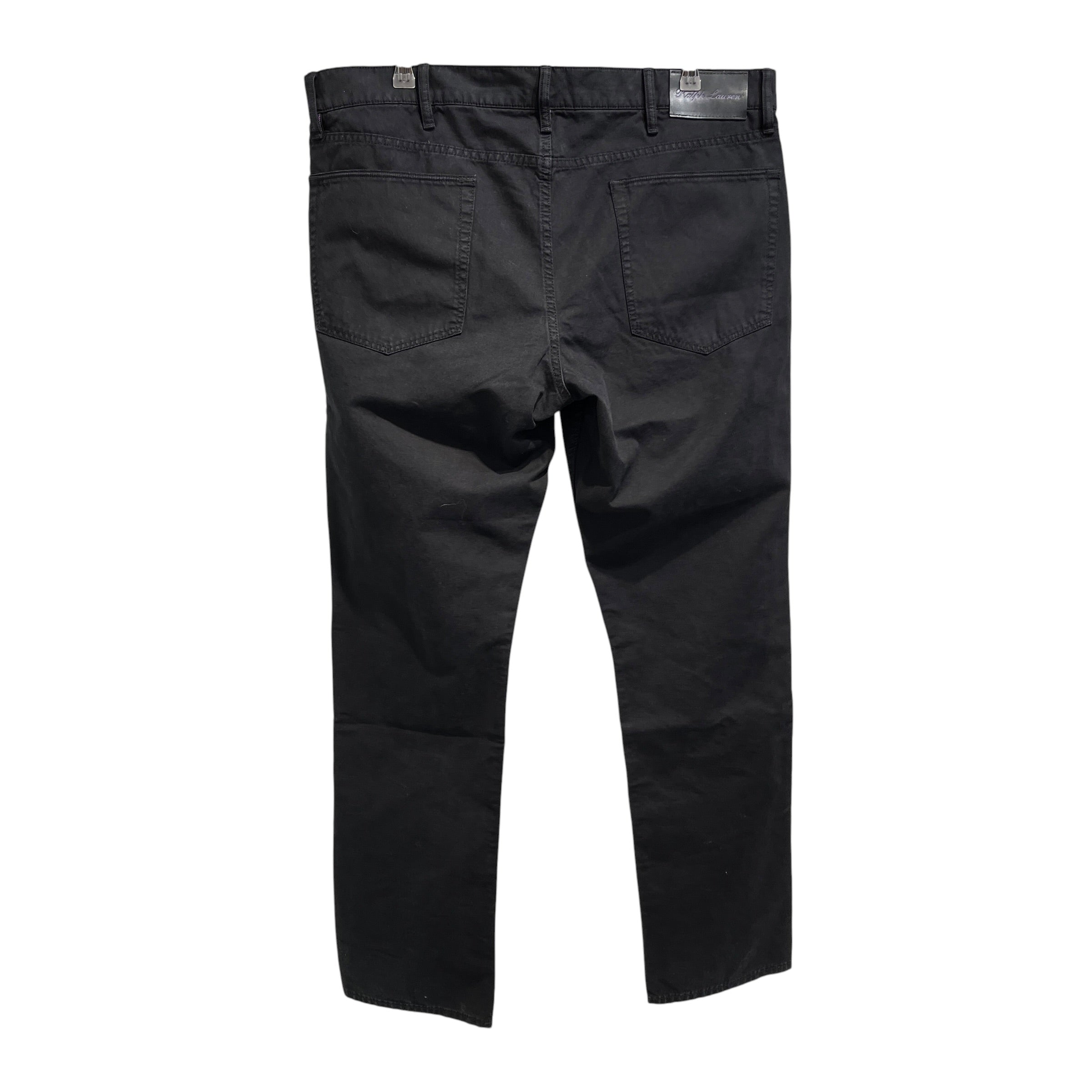 RALPH LAUREN PURPLE LABEL/Straight Pants/38/Cotton/BLK/black back tab view 2