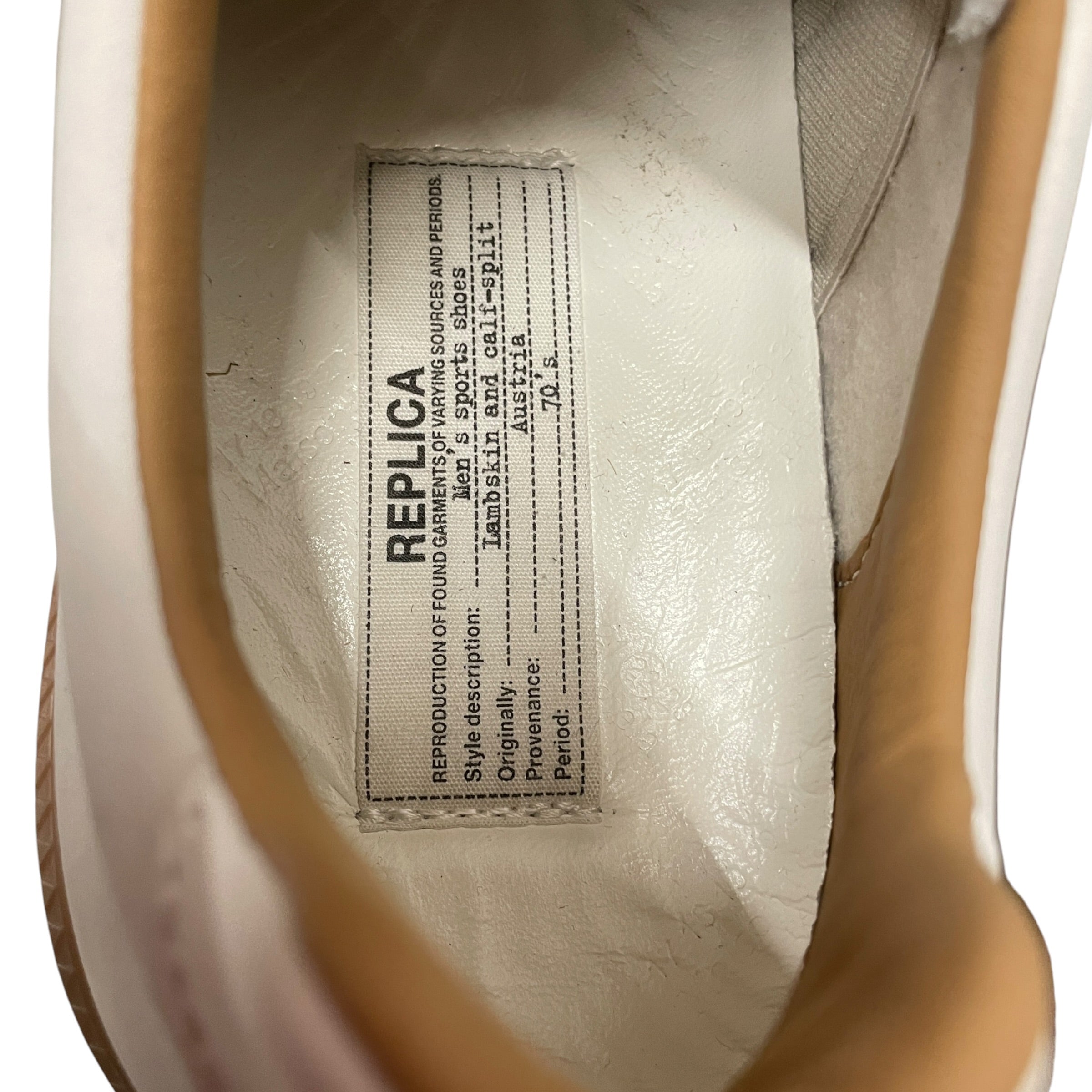 Maison Margiela/Low-Sneakers/EU 45/Leather/WHT/BLUE PAINT SPLATTER GAT view 3