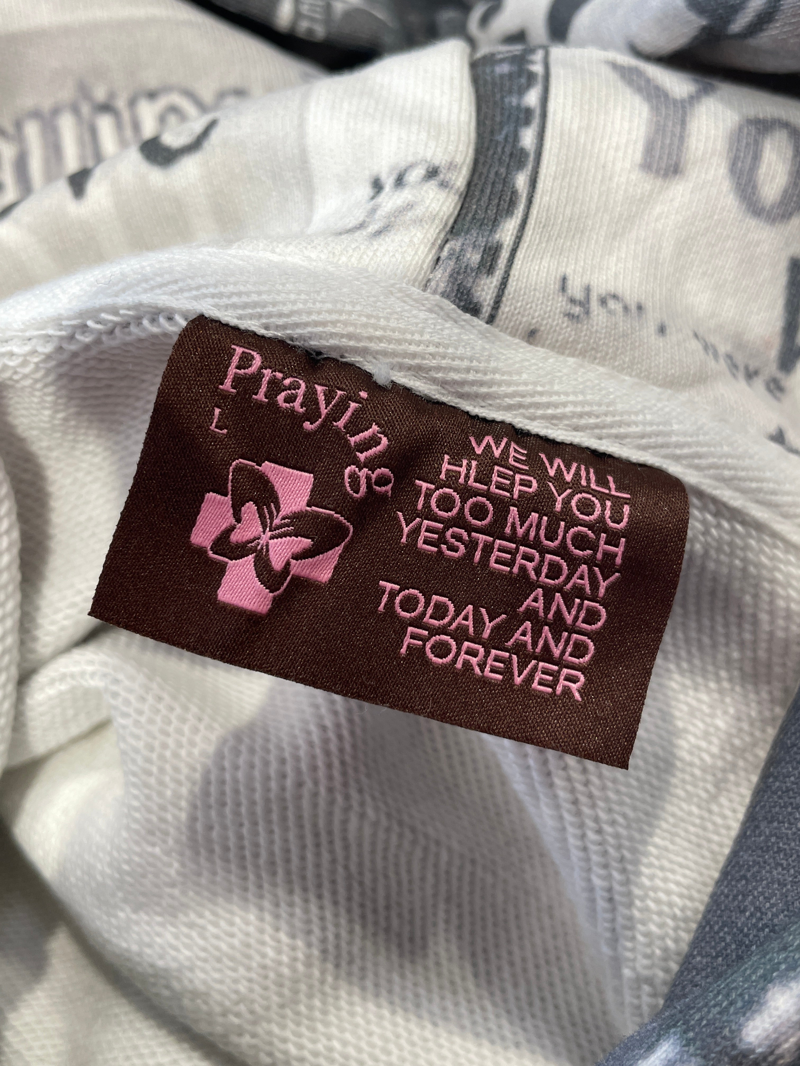 Praying/Hoodie/L/All Over Print/Cotton/GRY/ view 3
