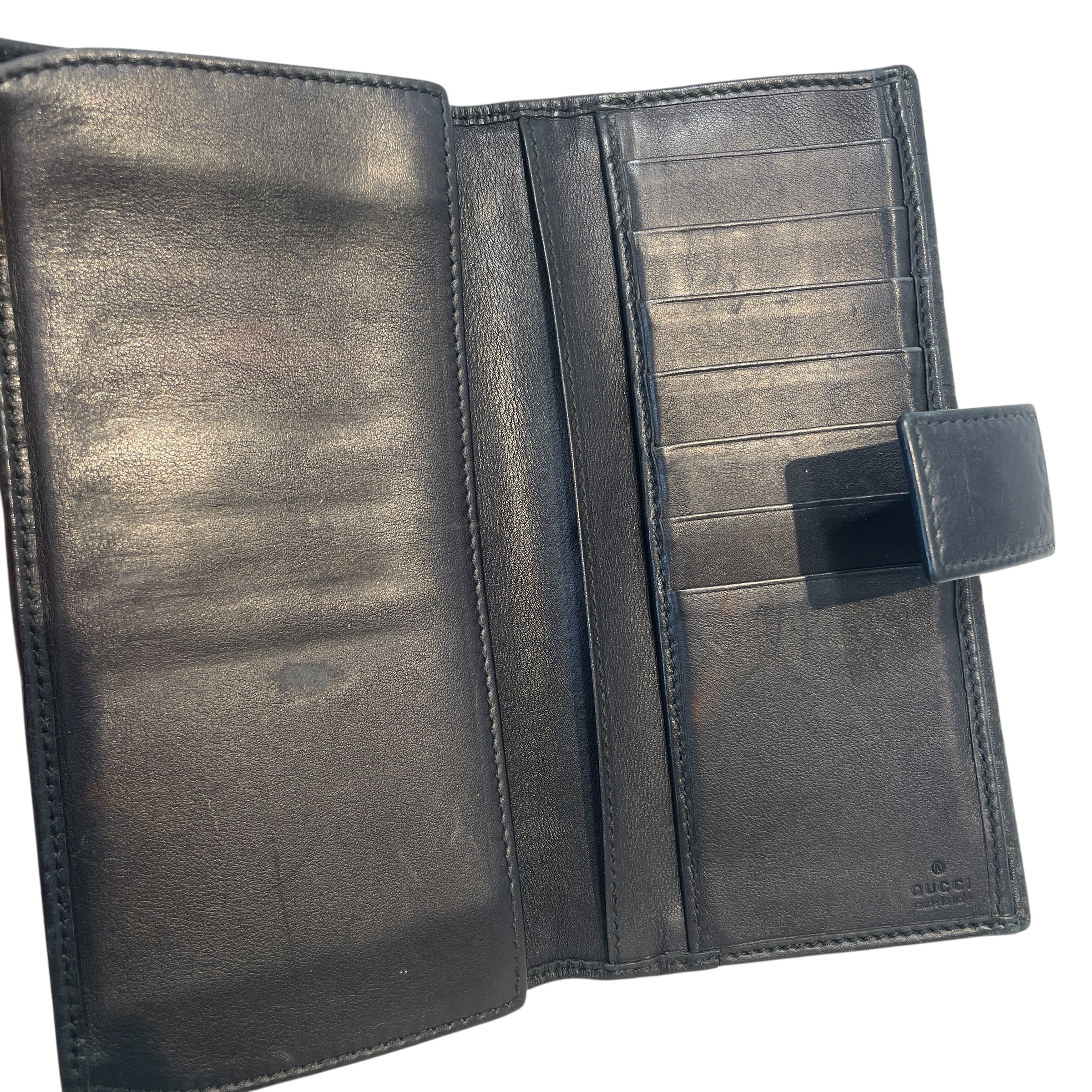 GUCCI/Long Wallet/Monogram/Leather/BLK/Signature Continental Wallet view 4