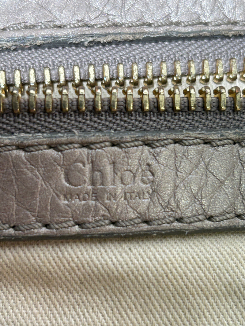 Chloe/Bag/Leather/CRM/ZIPPER BAG GOLD HARDWARE