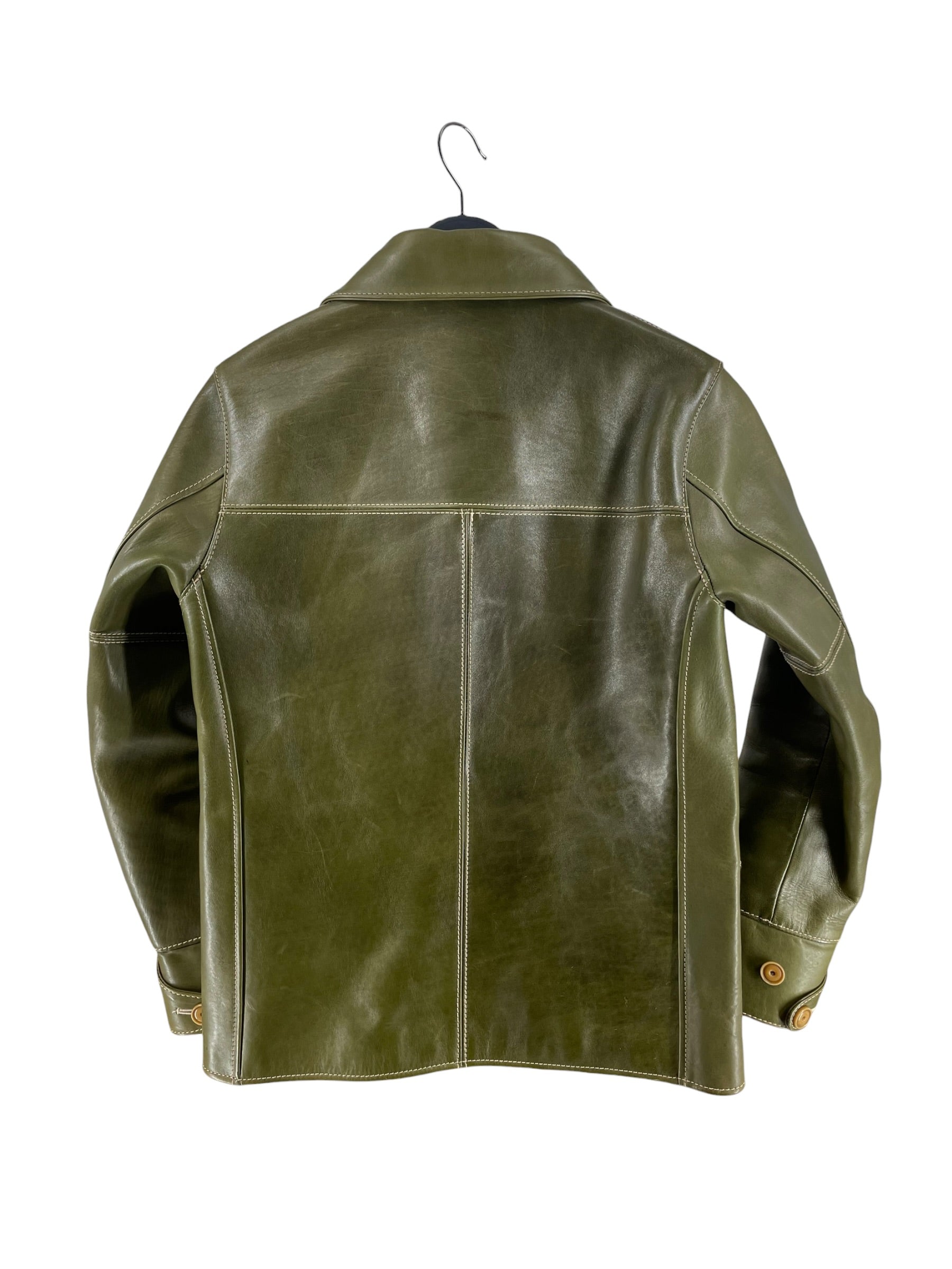 Y'2 LEATHER/Leather Jkt/36/Green/Horsehide/ view 2