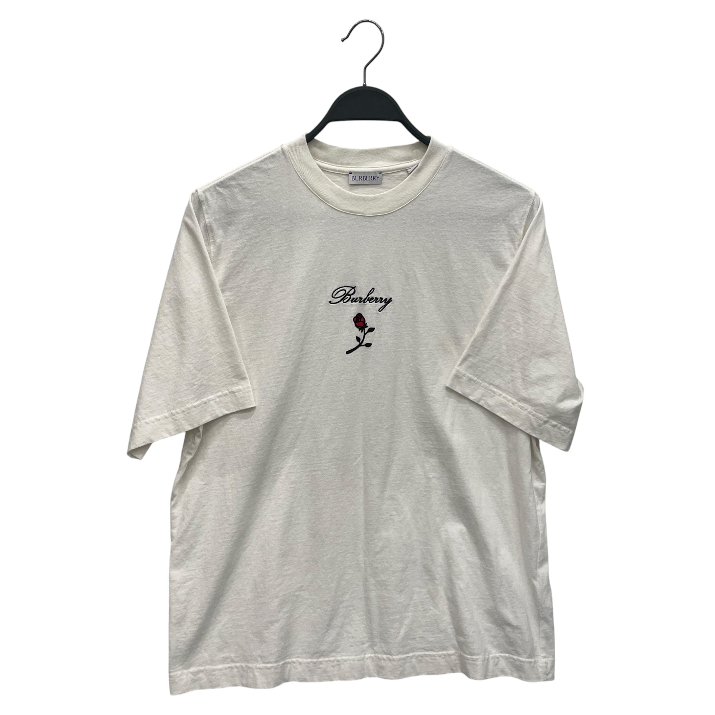 BURBERRY/T-Shirt/M/Cotton/WHT/LOGO ROSE EMBROIDERY view 1