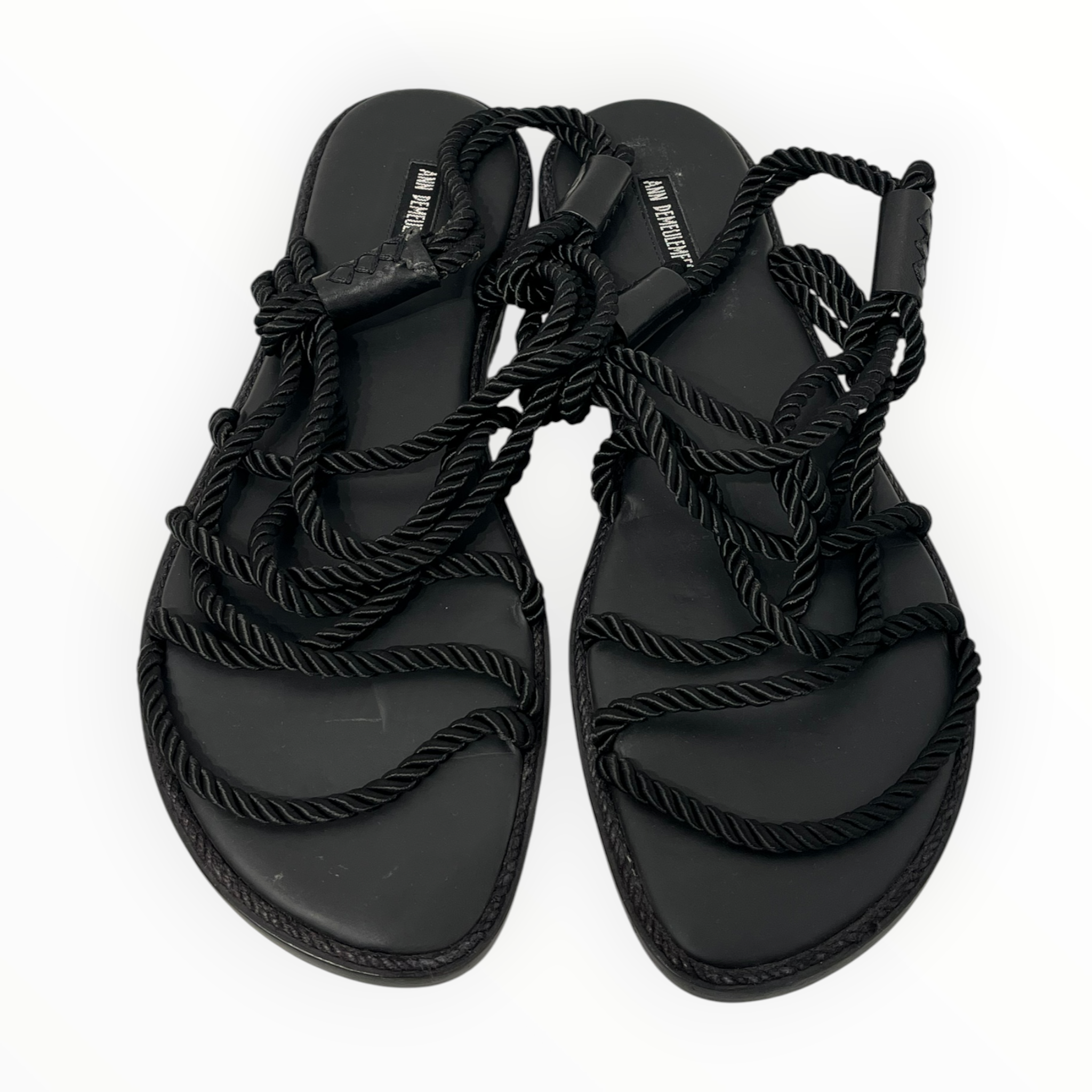 ANN DEMEULEMEESTER/Sandals/EU 44/Leather/BLK/ROPE LEATHER SANDALS view 3