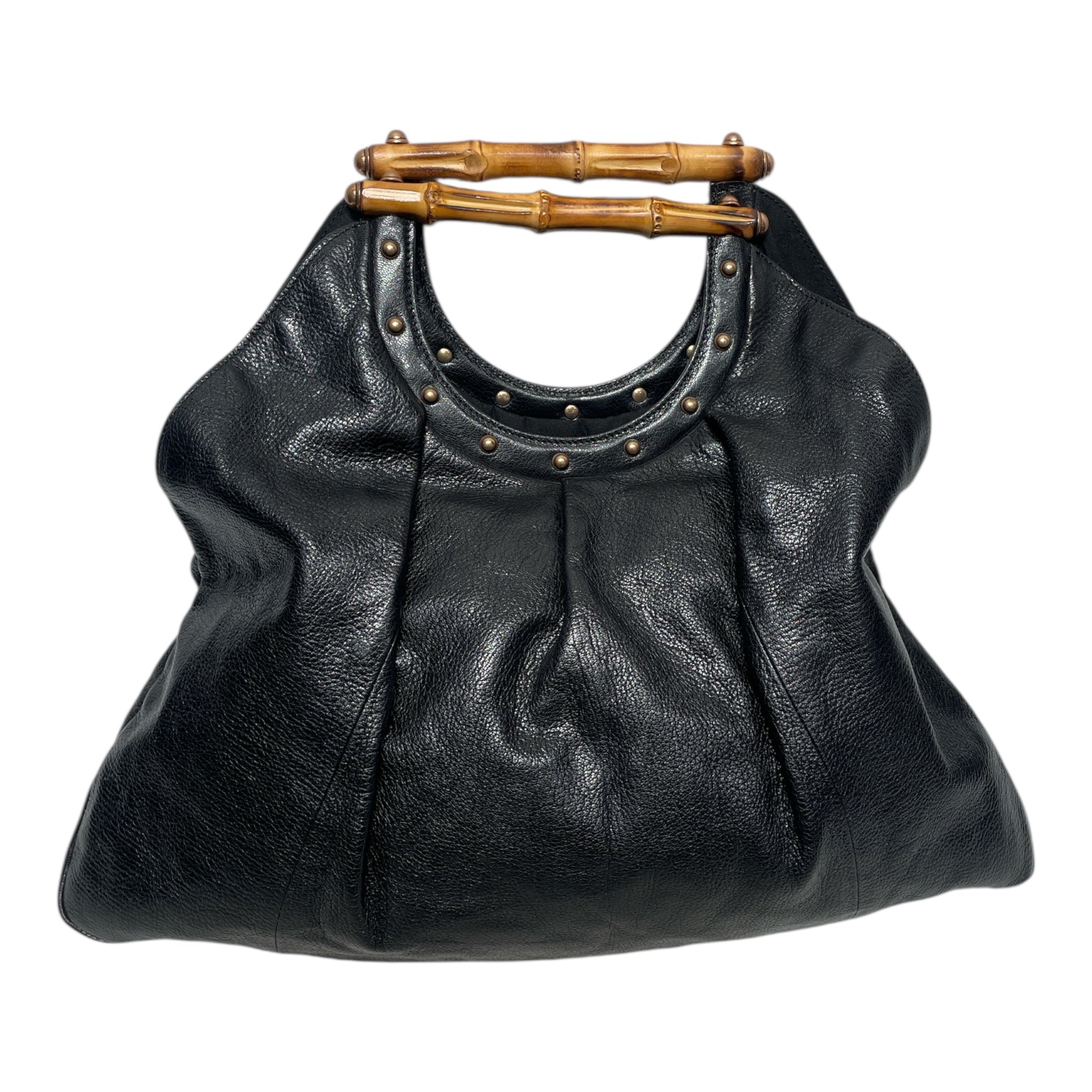 GUCCI/Hand Bag/Leather/BLK/TOM FORD BAMBOO HANDLE view 2