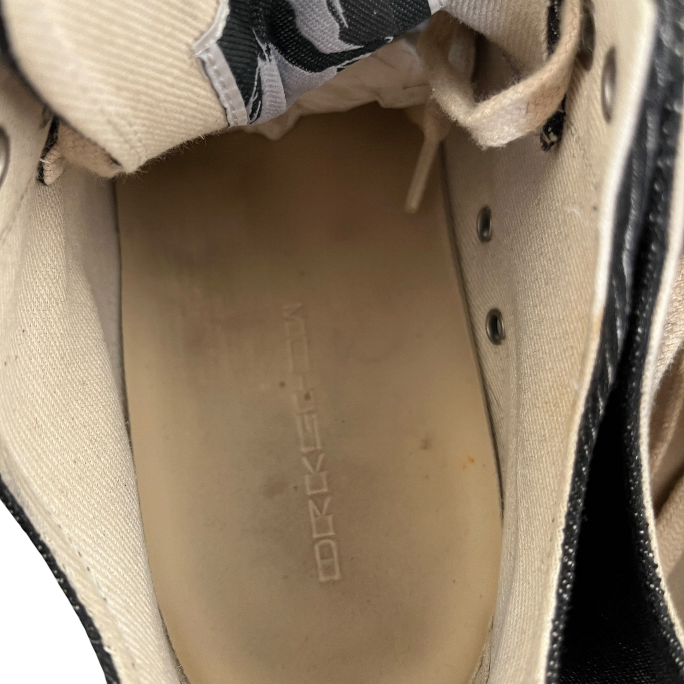 RICK OWENS DRKSHDW/Low-Sneakers/EU 40/Cotton/BLK/Metallic Canvas view 3