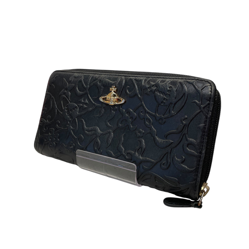 Vivienne Westwood/Wallet/OS/Leather/BLK/EMBOSSED ALL OVER  PRINT