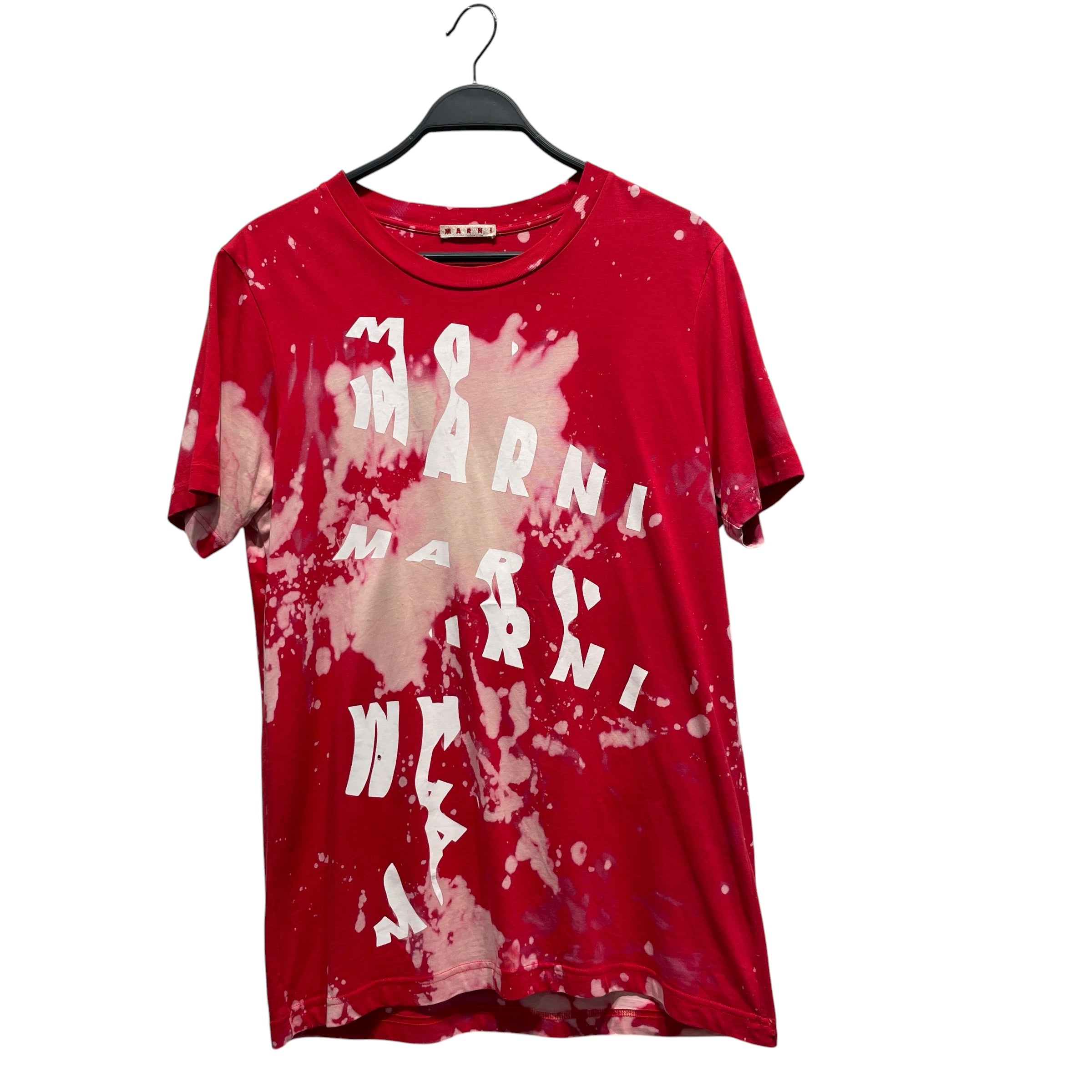 MARNI/T-Shirt/48/Cotton/RED/All Over Print/Bleach Stained T Shirt view 1